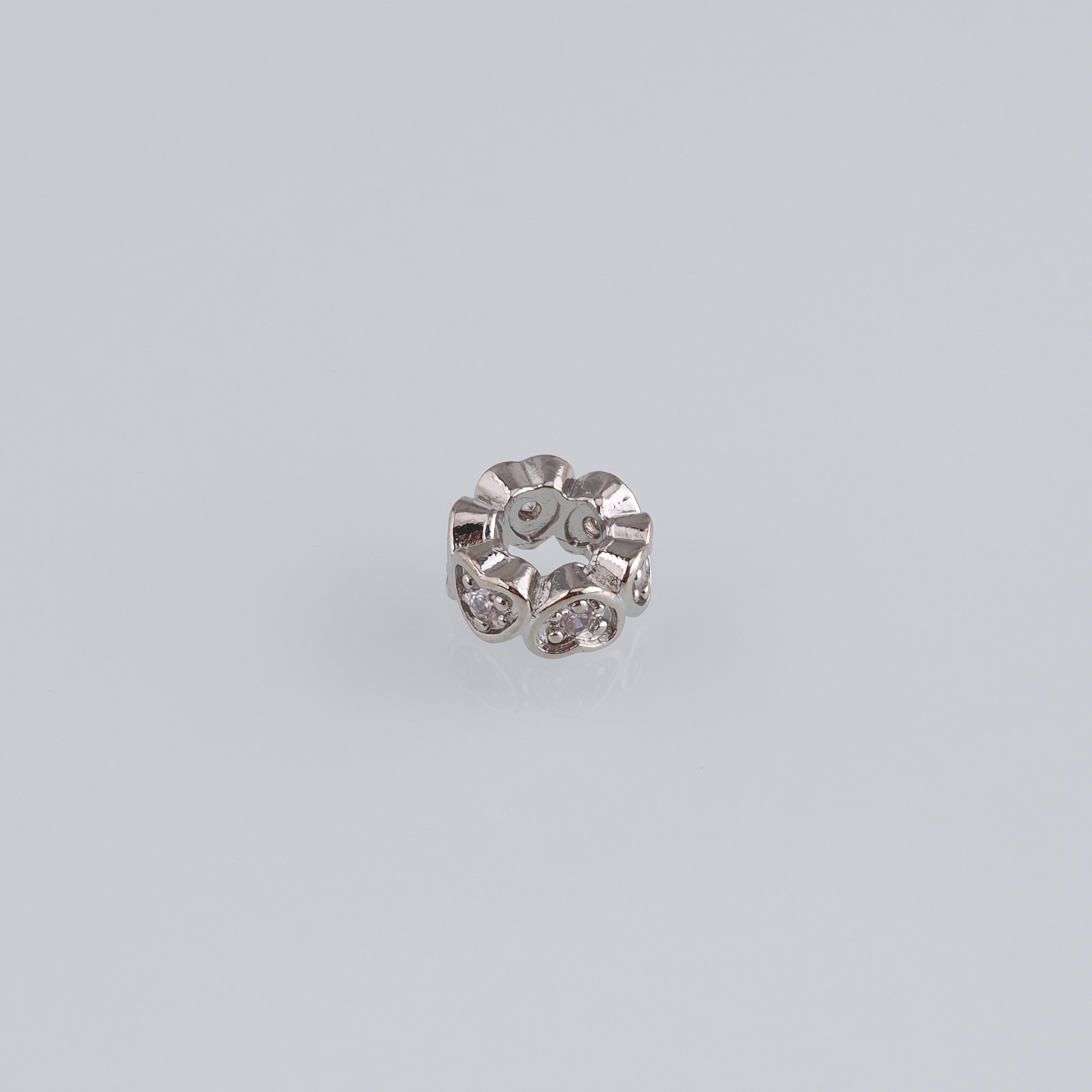 20Pcs 18K Gold Filled Heart Spacer Beads,CZ Micro Pave Heart Beads,DIY Jewelry Making Supply