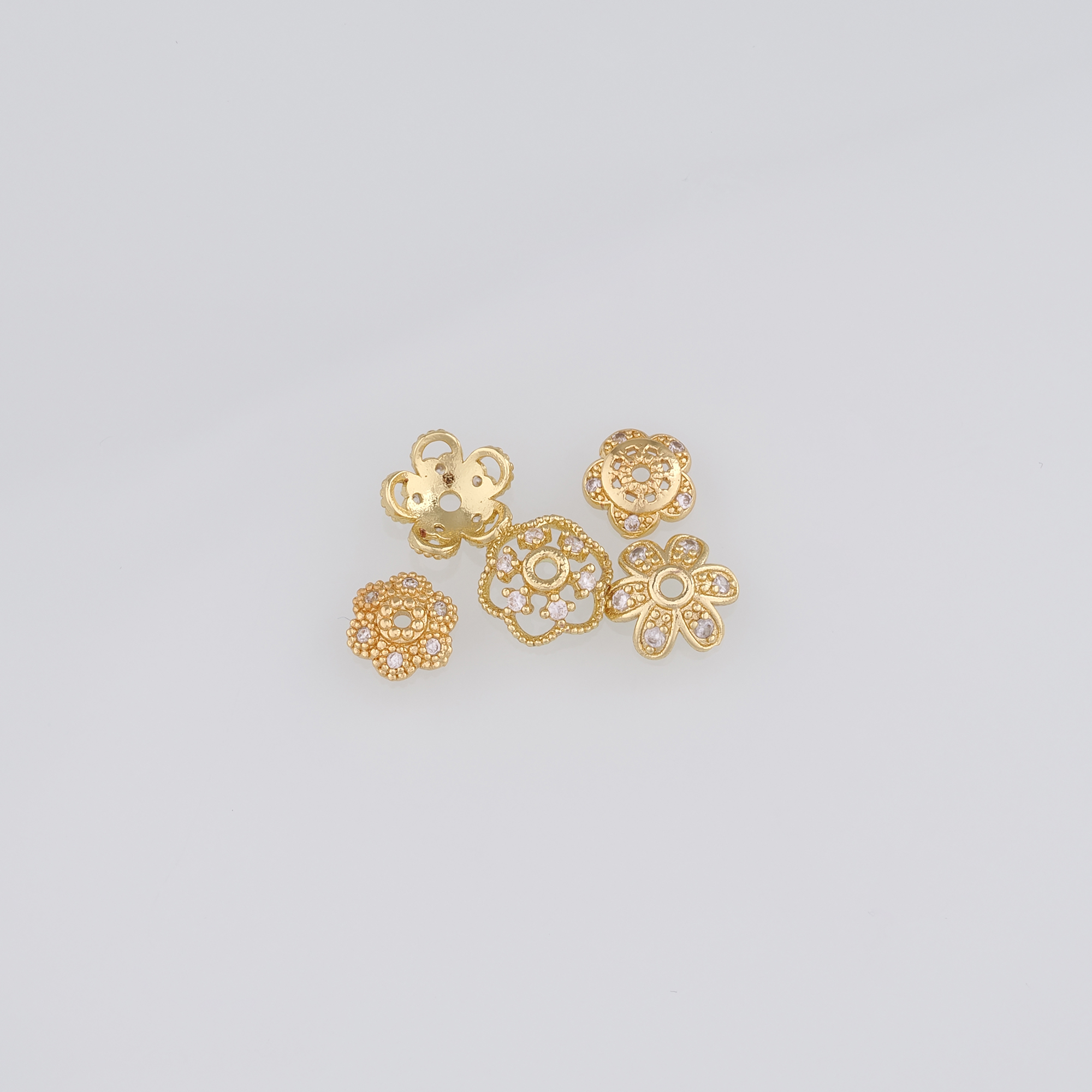 20Pcs 18K Gold Filled Flower Bead Caps,Pearl Caps,Dainty Flower Caps,DIY Jewelry Making Supply