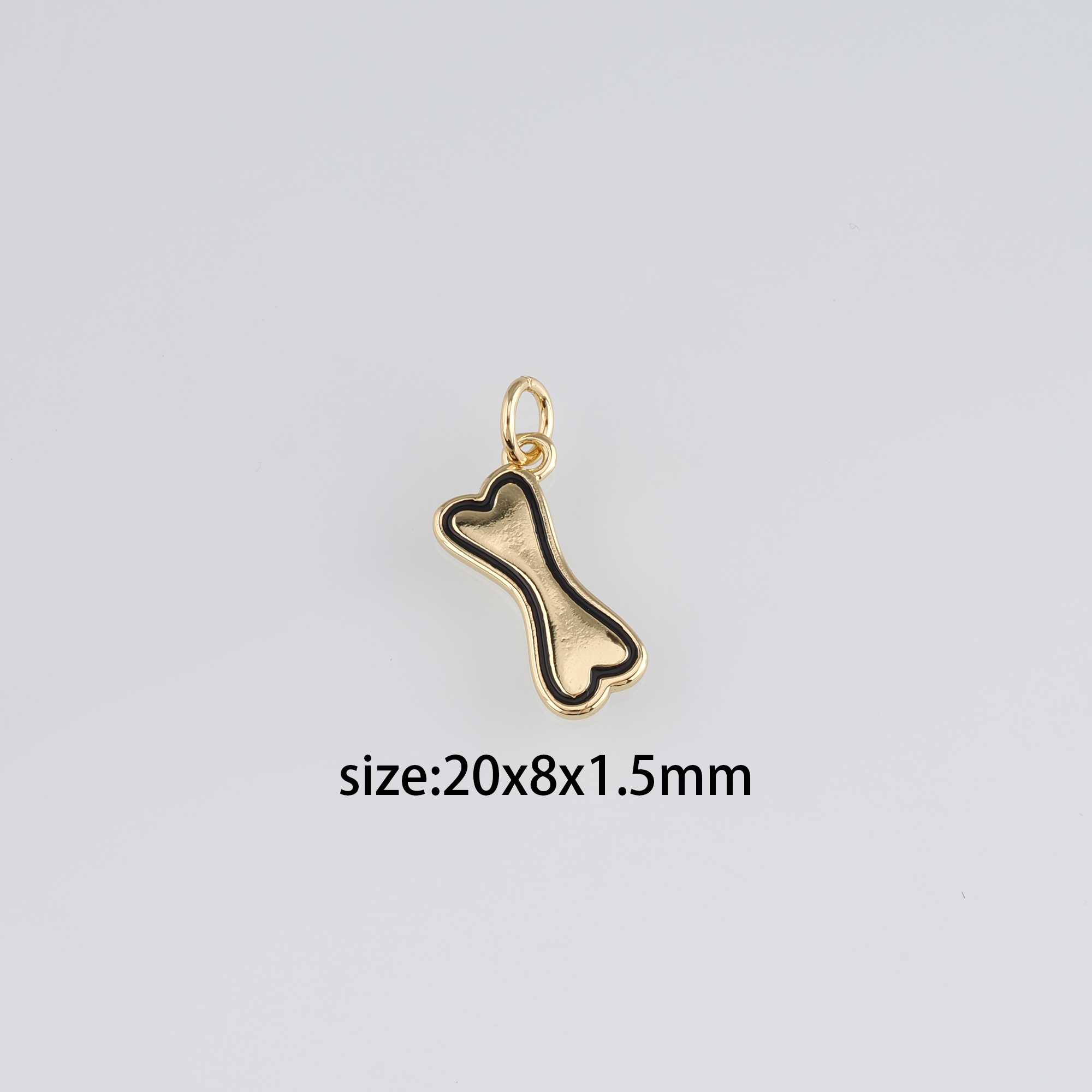 18K Gold Filled Bone Pendant,Dog Bone Charm Earrings Necklace for DIY Jewelry Making Supply