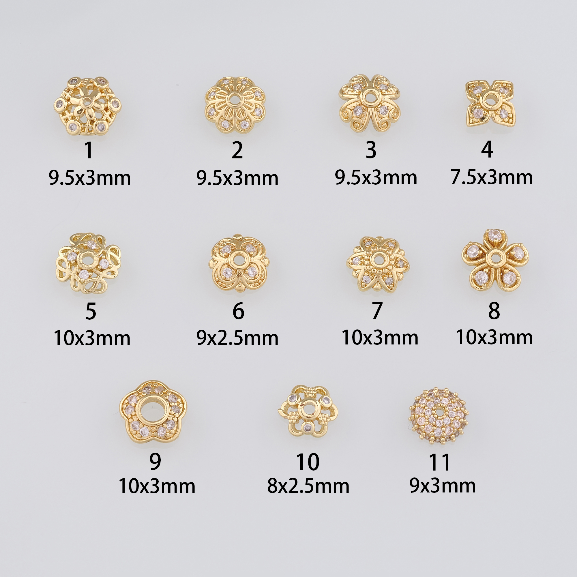 20Pcs 18K Gold Filled Flower Bead Caps,Pearl Caps,Dainty Flower Caps,DIY Jewelry Making Supply