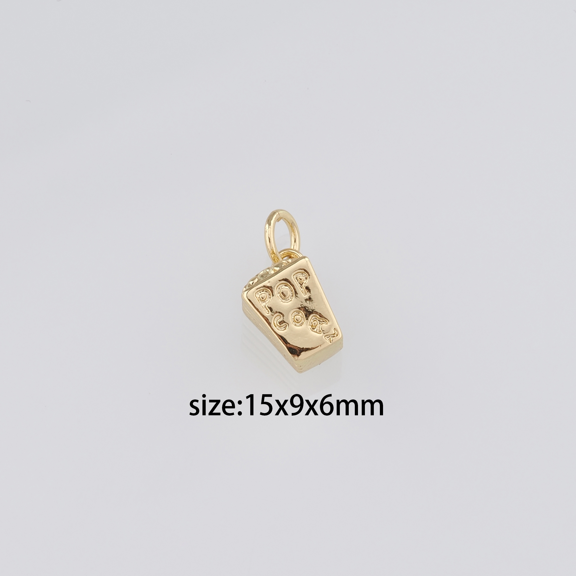 18K Gold Filled Popcorn Pendant,Dainty Popcorn Charm Earrings Necklace for DIY Jewelry Making Supply