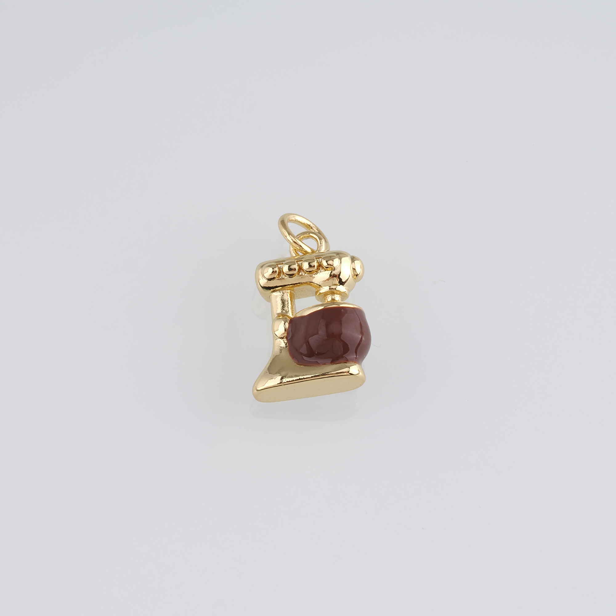 18K Gold Filled Coffee Machine Pendant,Enamel Coffee Machine Charm Earrings Necklace for DIY Jewelry Making Supply