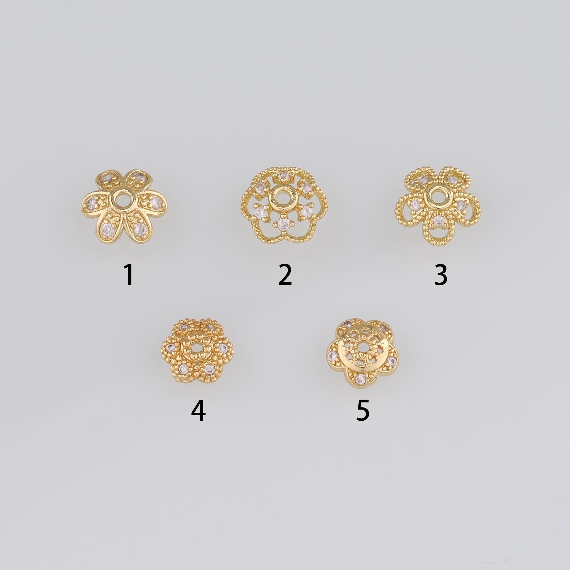20Pcs 18K Gold Filled Flower Bead Caps,Pearl Caps,Dainty Flower Caps,DIY Jewelry Making Supply