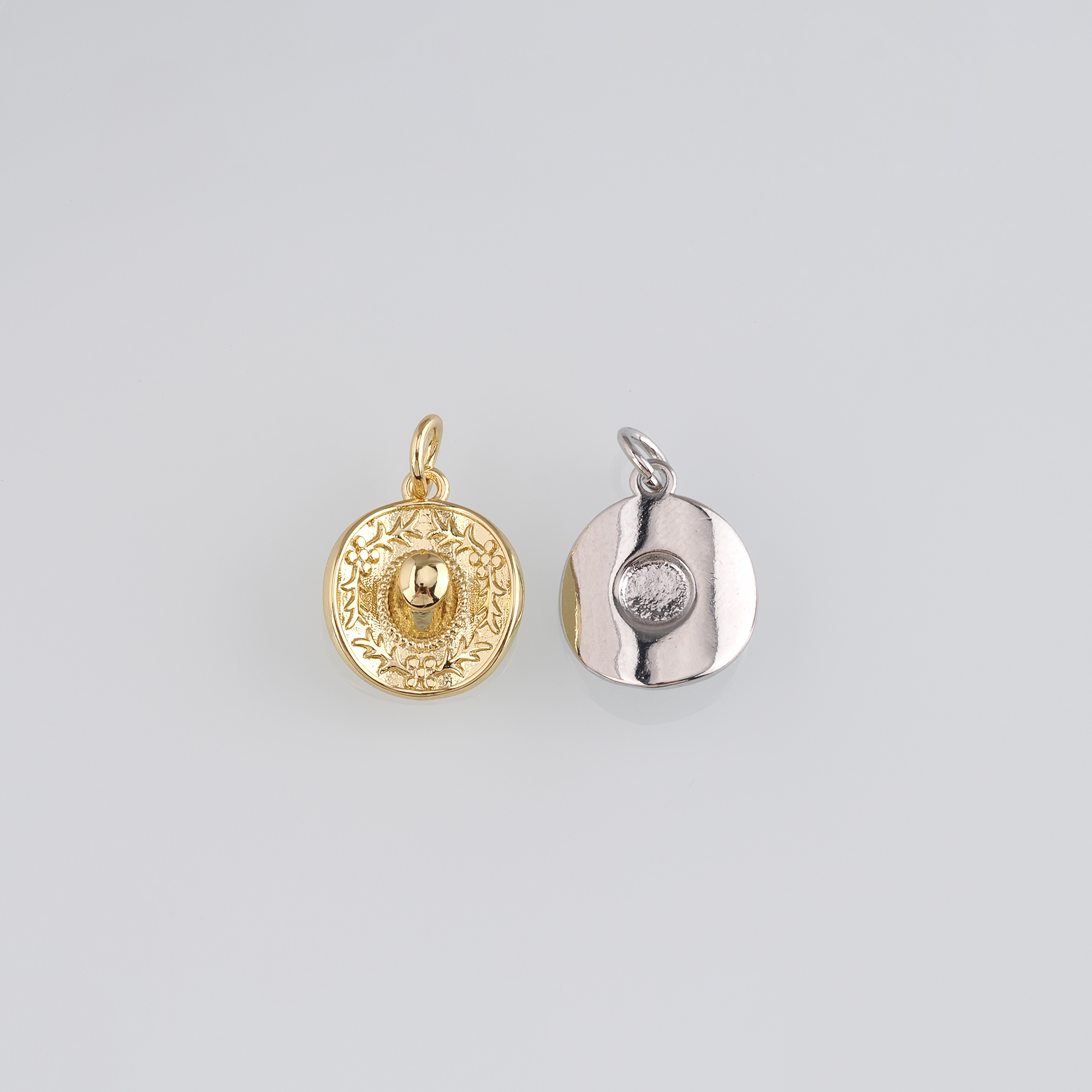 18K Gold Filled Cowboy Hat Pendant,Hat Charm,Cowboy Hat Earrings Necklace for DIY Jewelry Making Supply