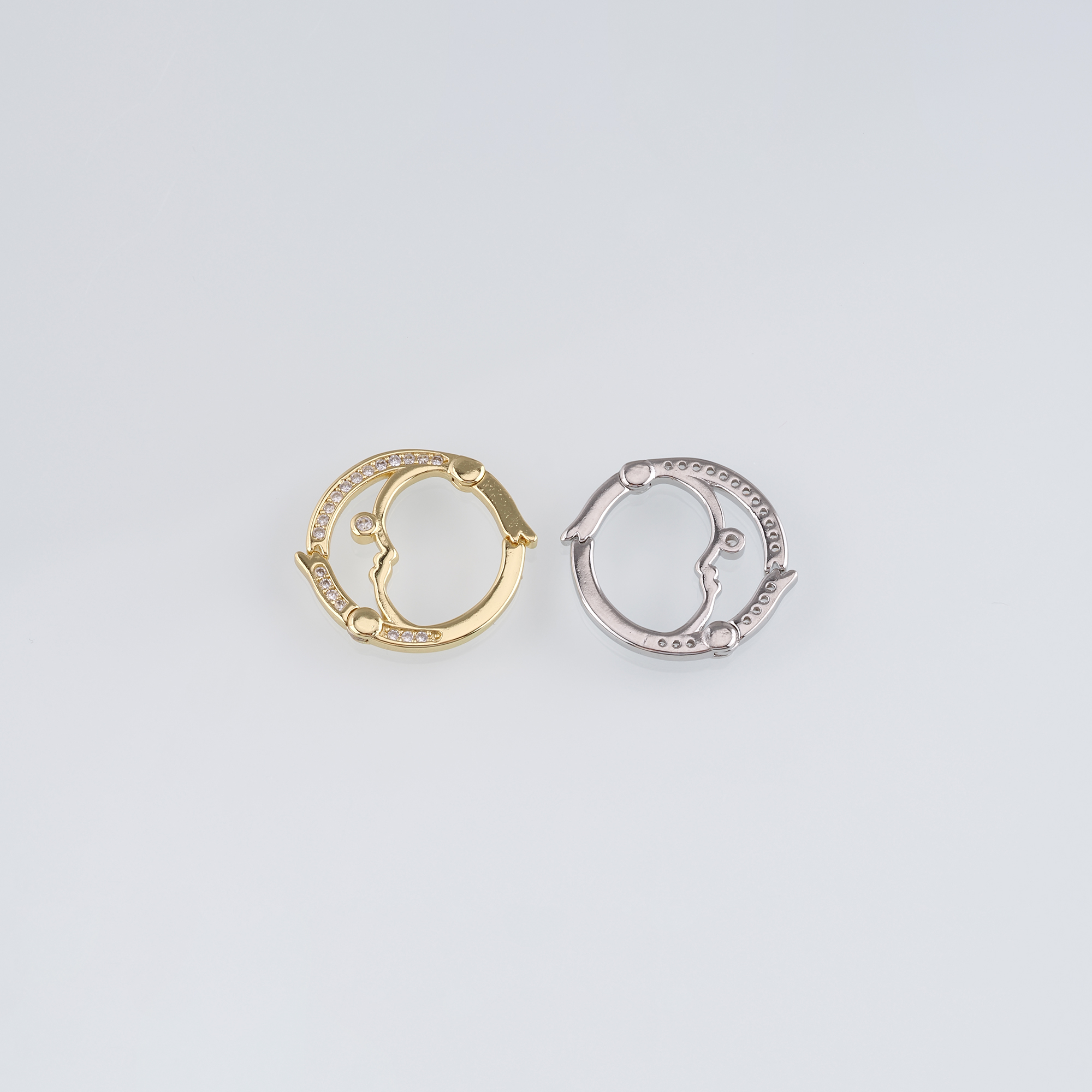 18K Gold Filled Snap Clasp,Dainty Double Opening Clasp for DIY Jewelry Necklace Bracelet