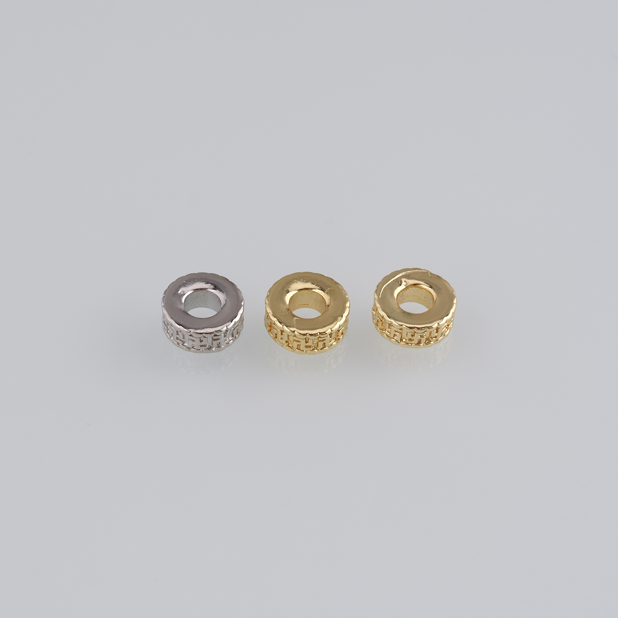 20Pcs 18K Gold Filled Round Flat Beads,Flat Spacer Beads,DIY Jewelry Making Supply