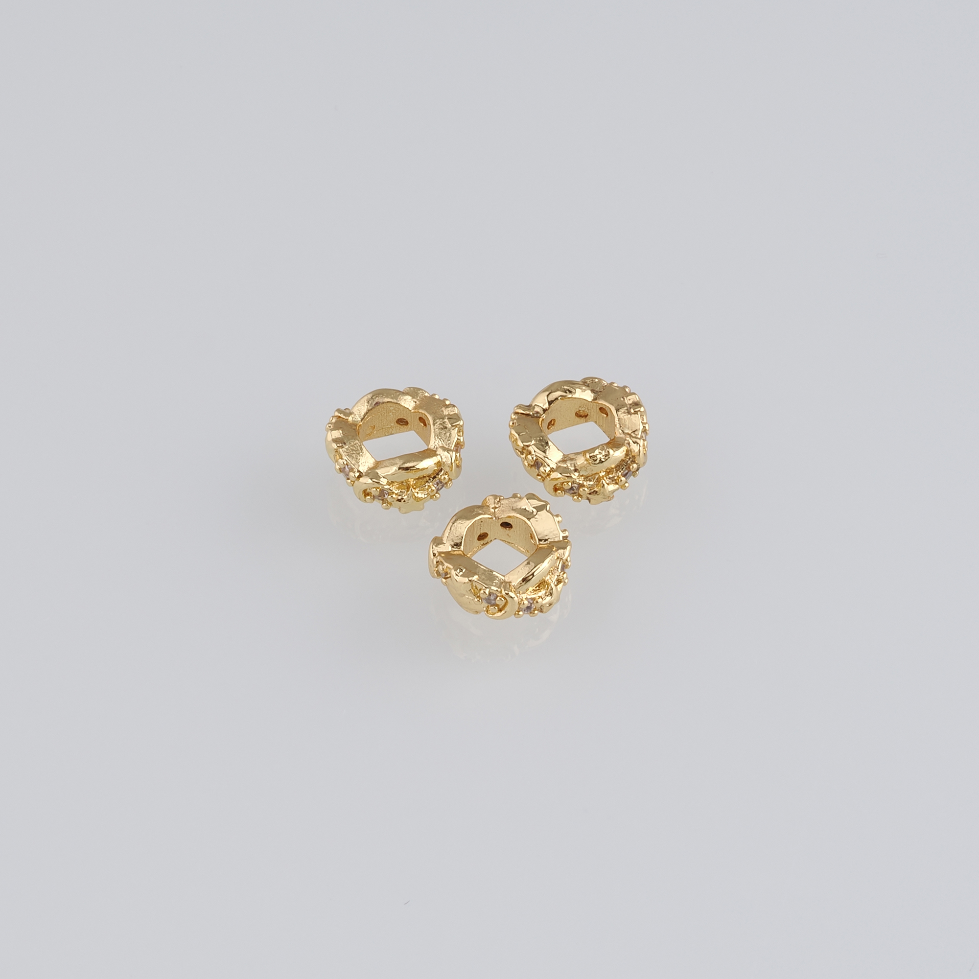 10Pcs 18K Gold Filled Star Spacer Beads,Celestial Bead,CZ Micro Pave Star Moon Beads,DIY Jewelry Making Supply