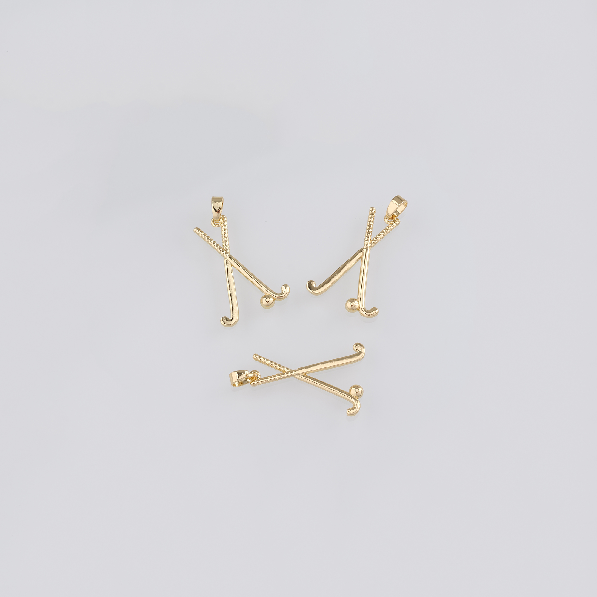 18K Gold Filled Golf Clubs Pendant,Dainty Golf Club Charm Earrings Necklace for DIY Jewelry Making Supply