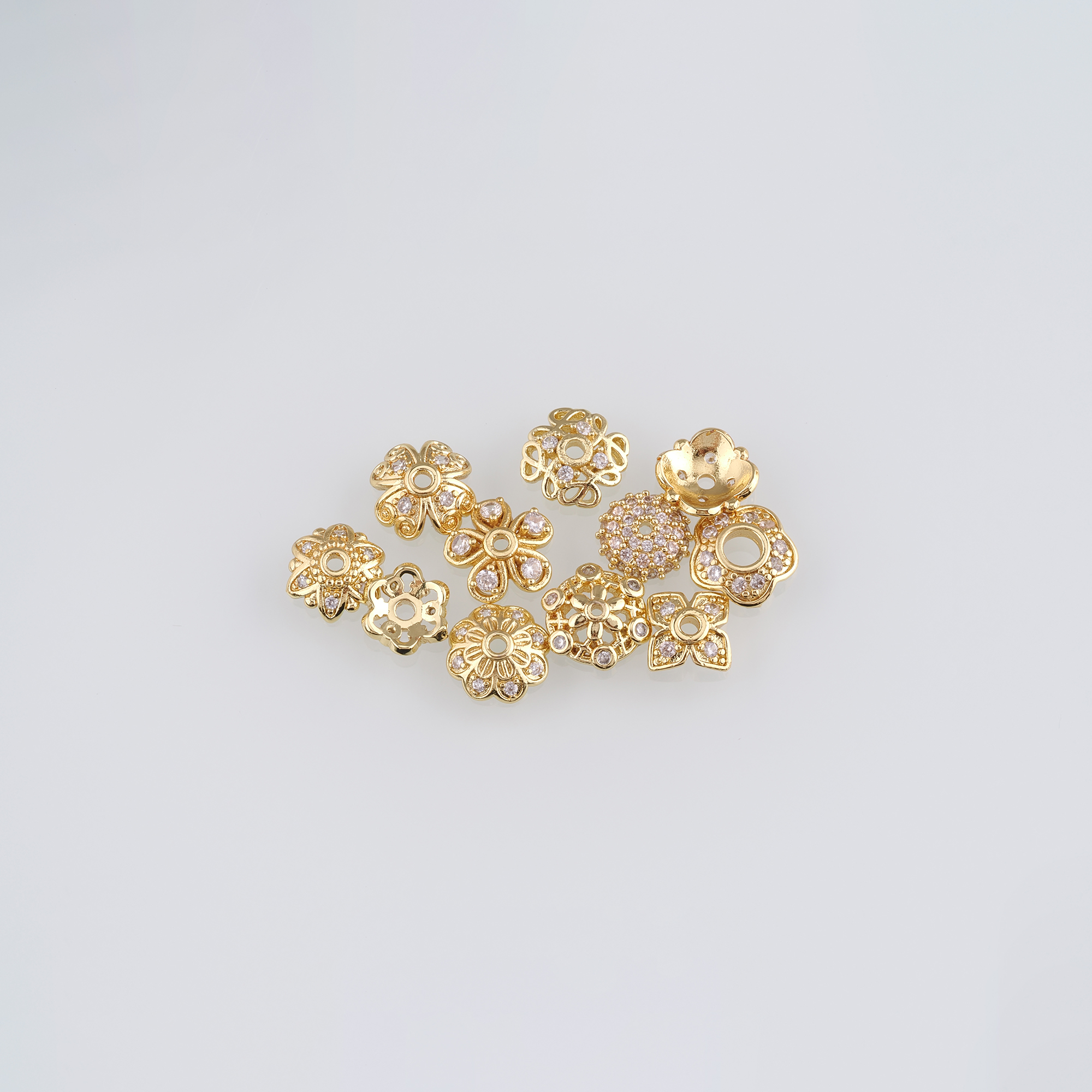 20Pcs 18K Gold Filled Flower Bead Caps,Pearl Caps,Dainty Flower Caps,DIY Jewelry Making Supply
