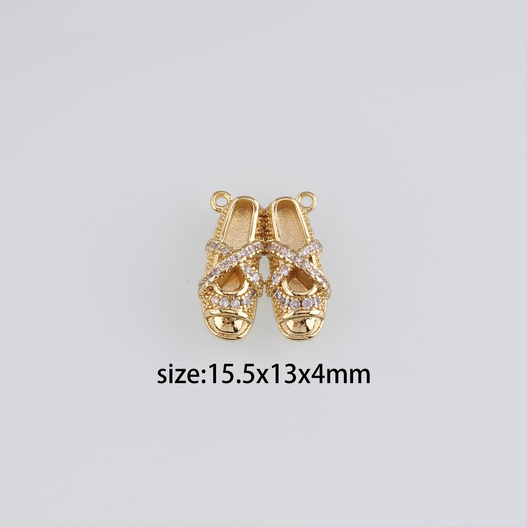 18K Gold Filled Ballet Shoes Pendant,Dainty Ballet Shoes Charm Earrings Necklace for DIY Jewelry Making Supply