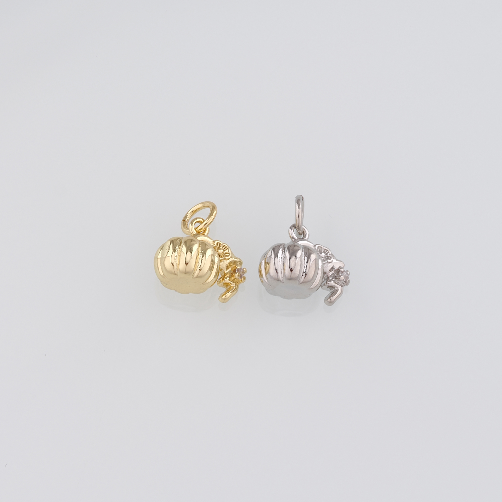 18K Gold Filled Pumpkin Pendant,Halloween Charm,Dainty Pumpkin Earrings Necklace for DIY Jewelry Making Supply