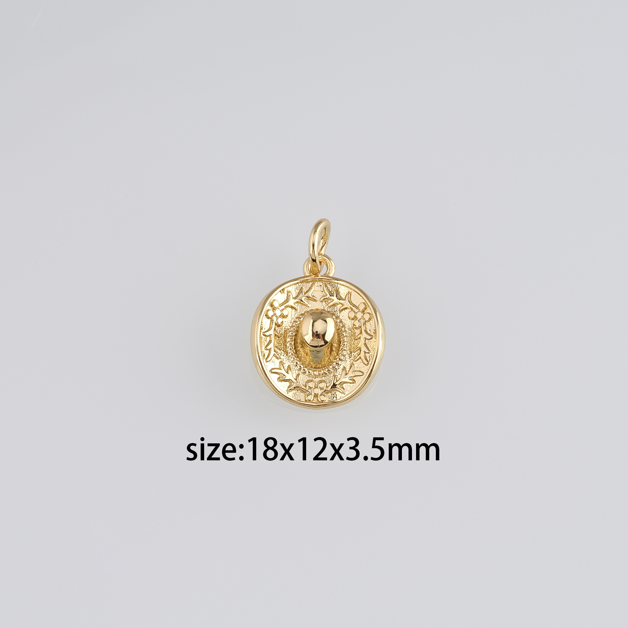 18K Gold Filled Cowboy Hat Pendant,Hat Charm,Cowboy Hat Earrings Necklace for DIY Jewelry Making Supply