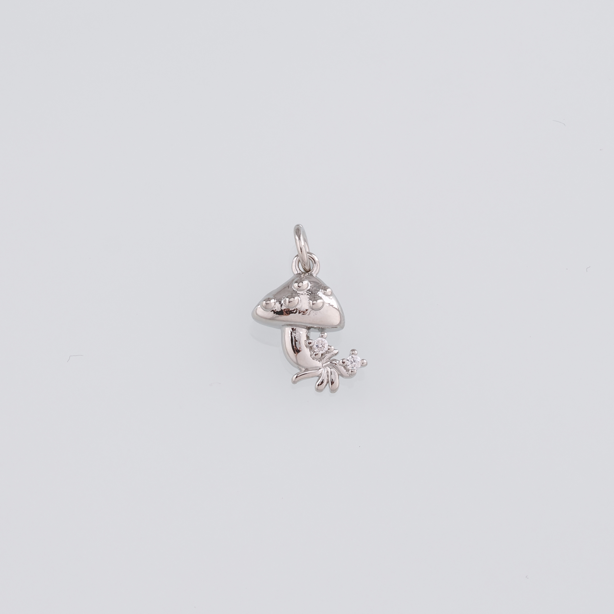 18K Gold Filled Mushroom Pendant,CZ Micro Pave Mushroom Charm Earrings Necklace for DIY Jewelry Making Supply