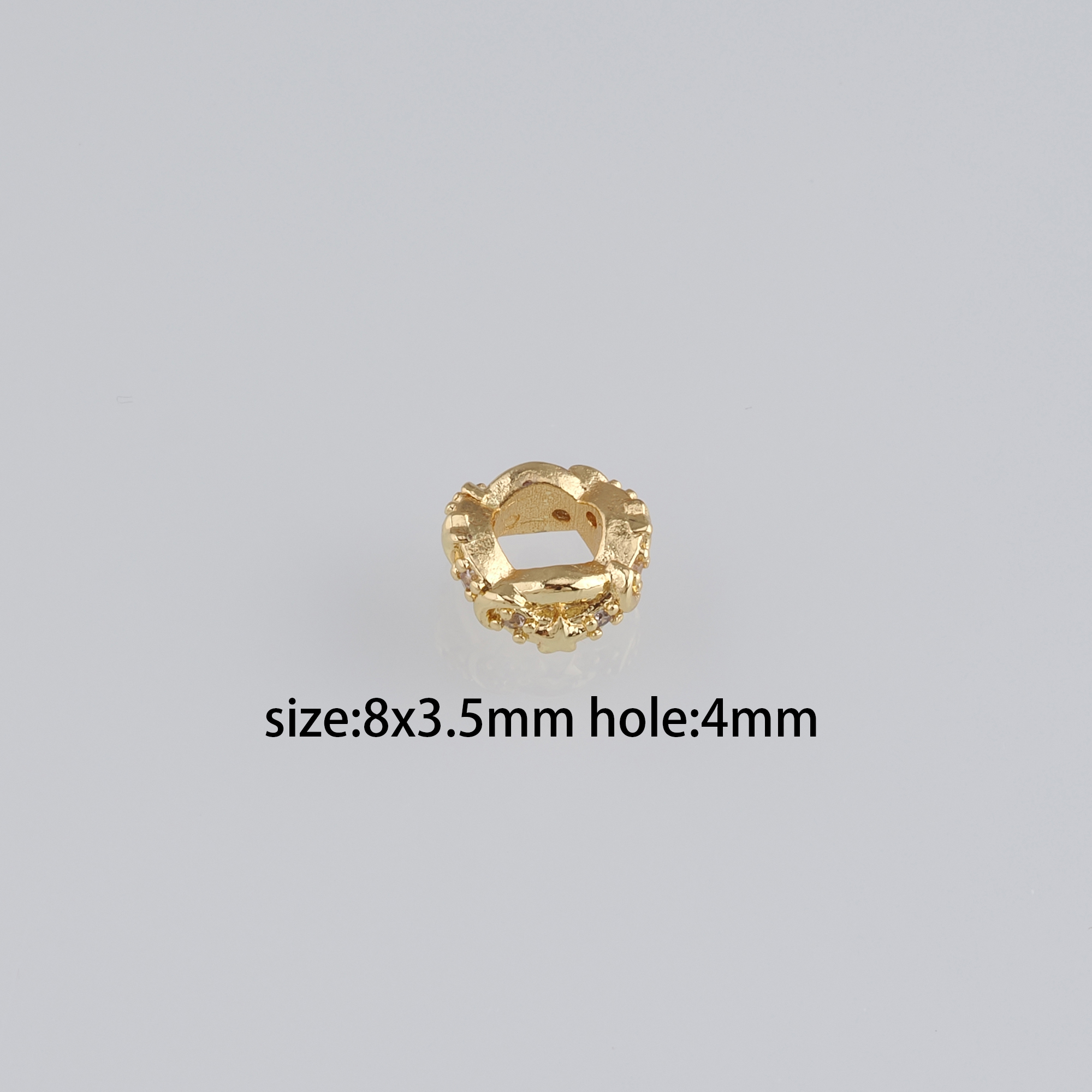 10Pcs 18K Gold Filled Star Spacer Beads,Celestial Bead,CZ Micro Pave Star Moon Beads,DIY Jewelry Making Supply