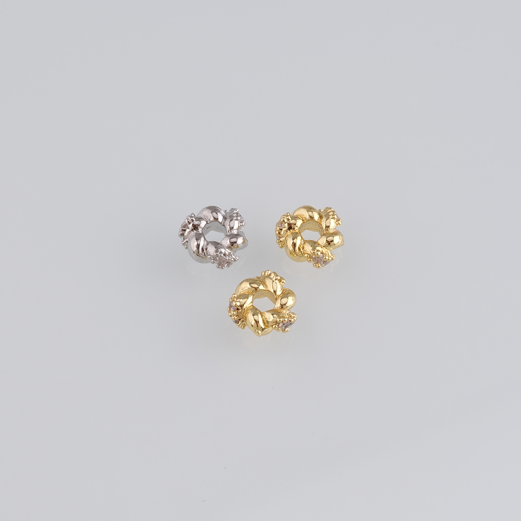 10pcs 18K Gold Filled Spiral Beads,Twist Bead,Gold Knot Spacer Beads,DIY Jewelry Making Supply