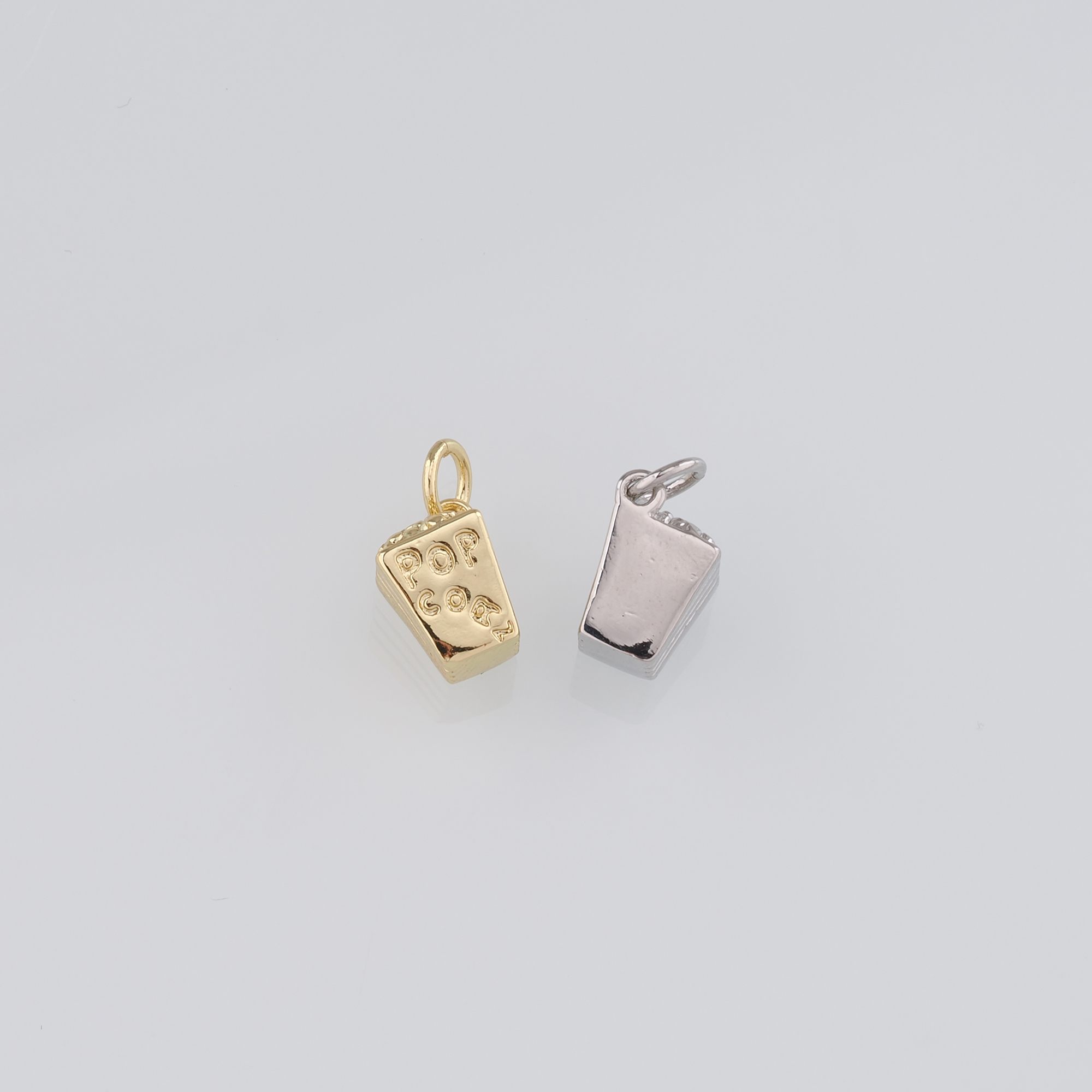 18K Gold Filled Popcorn Pendant,Dainty Popcorn Charm Earrings Necklace for DIY Jewelry Making Supply