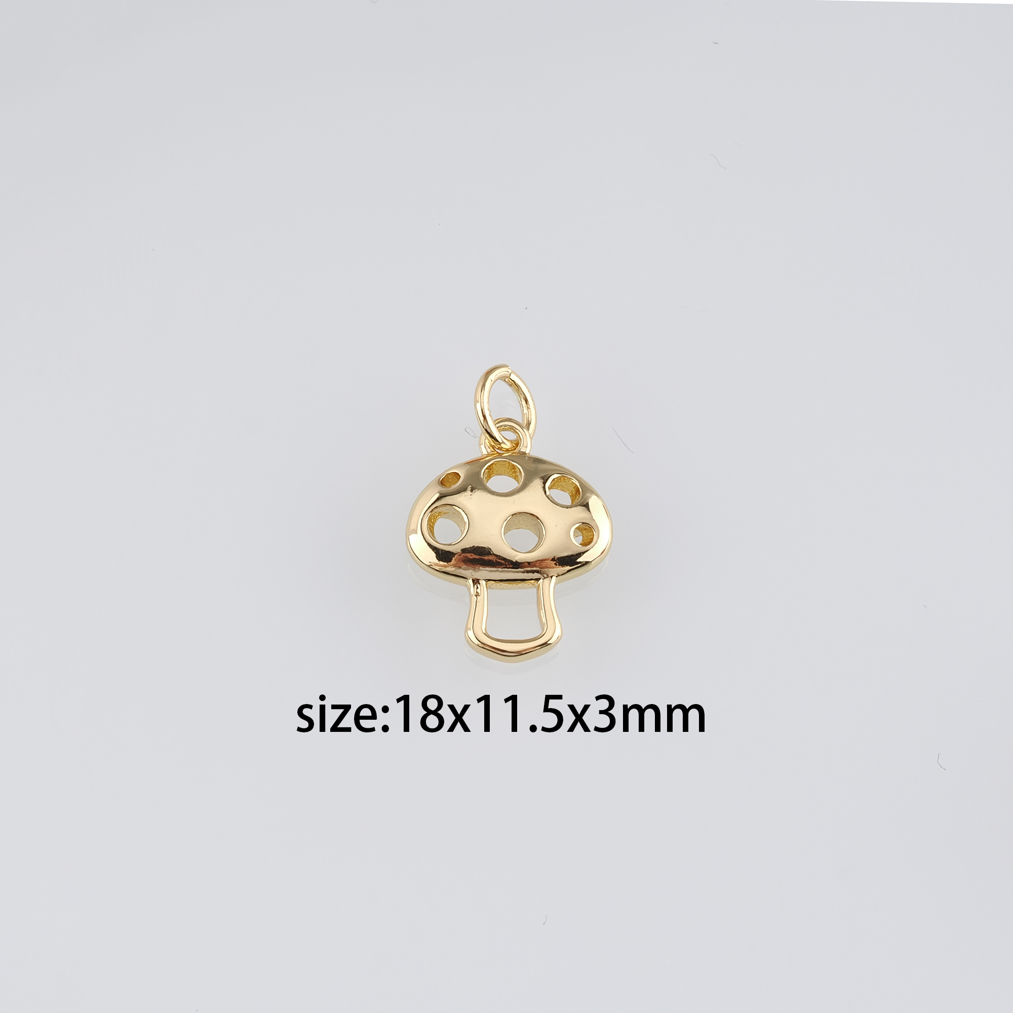 18K Gold Filled Hamburger Pendant,Mushroom Charm Earrings Necklace for DIY Jewelry Making Supply