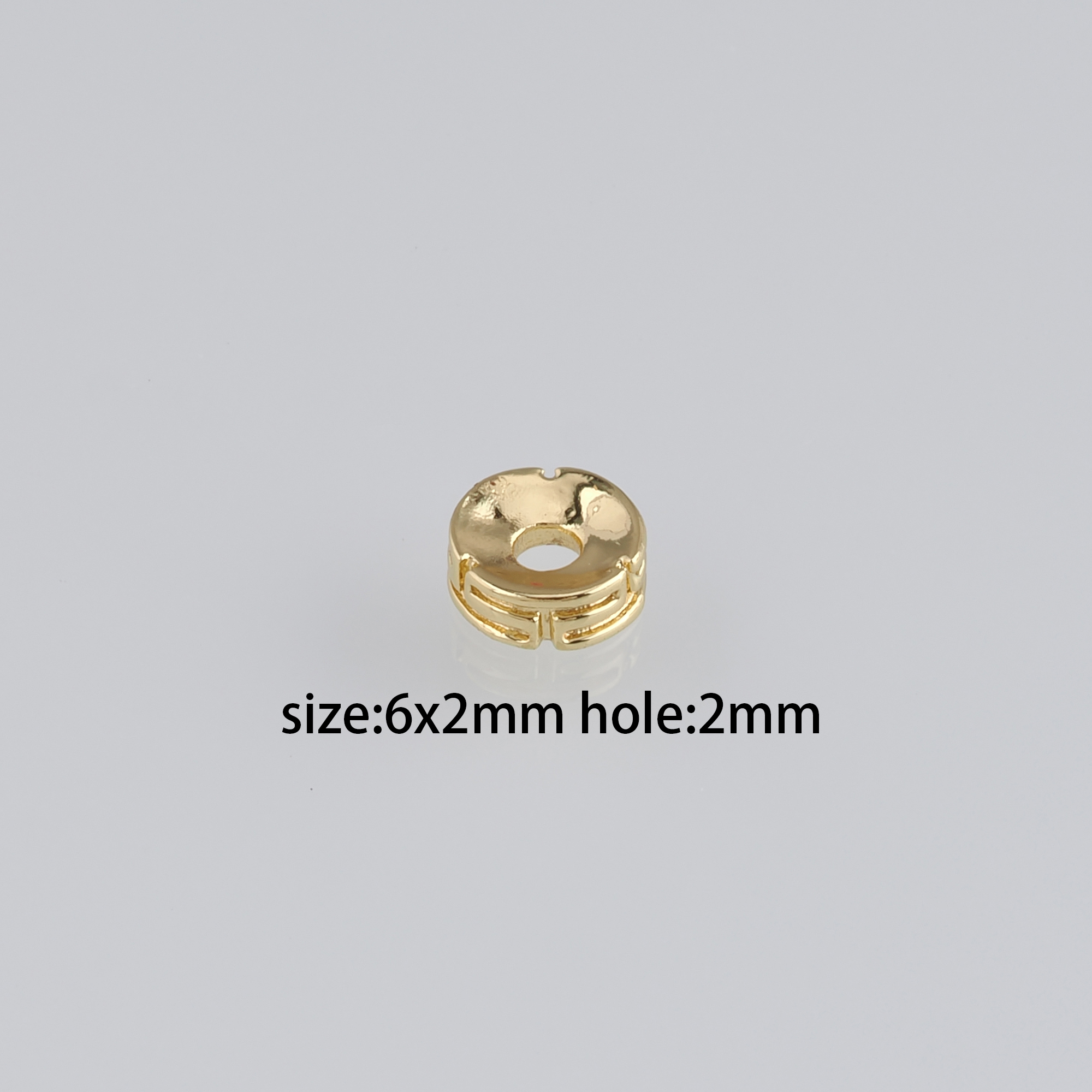 20Pcs 18K Gold Filled Round Flat Beads,Flat Spacer Beads,DIY Jewelry Making Supply