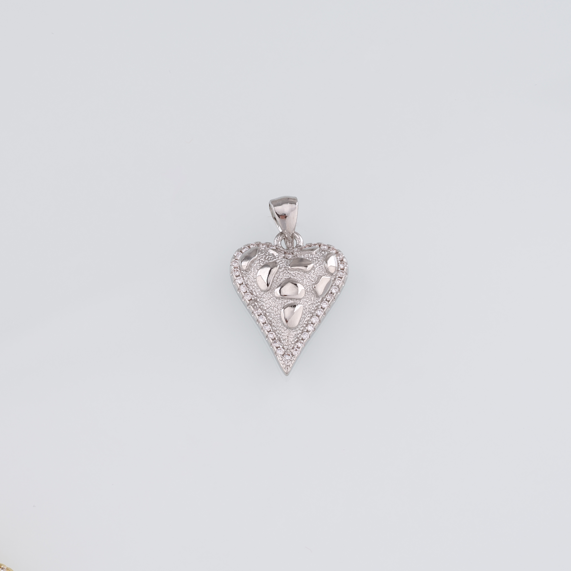 18K Gold Filled Heart Pendant,CZ Micro Pave Heart Charm Earrings Necklace for DIY Jewelry Making Supply