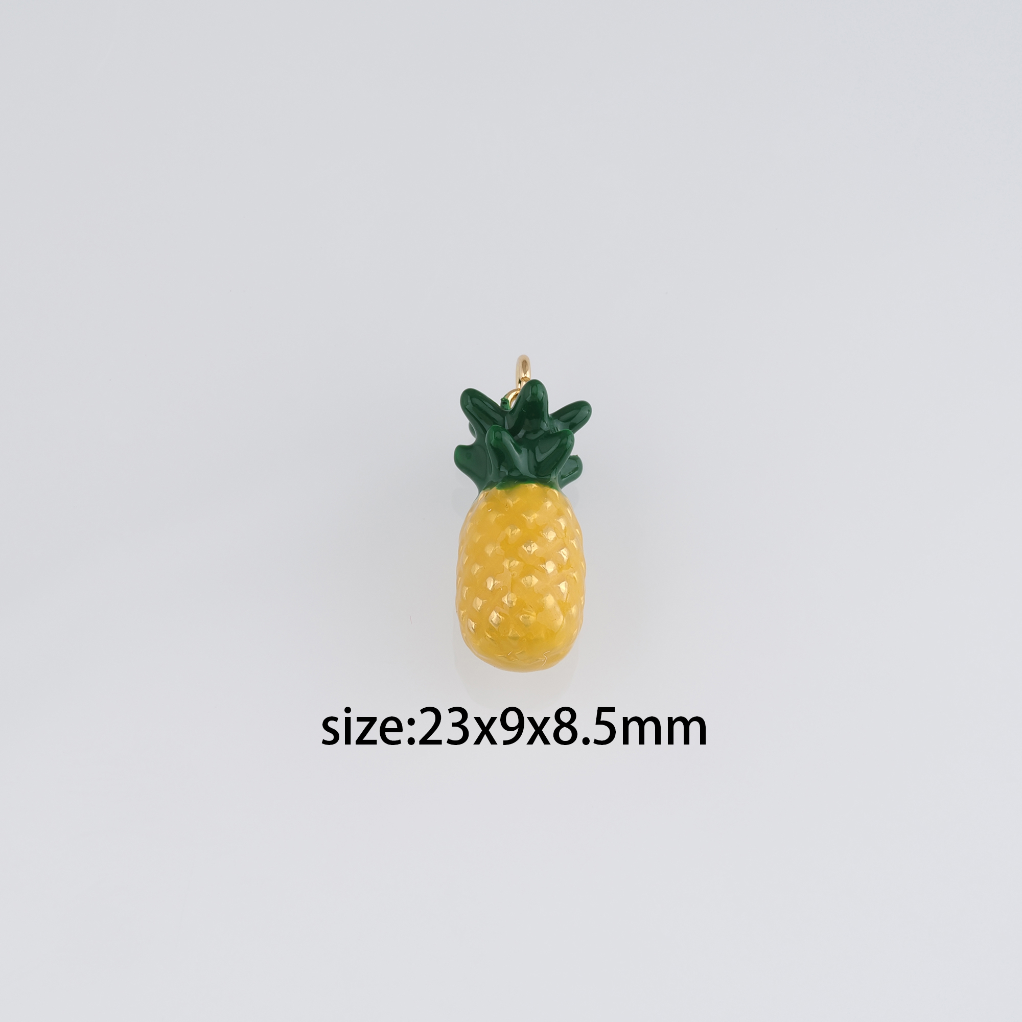 18K Gold Filled Pineapple Pendant,Enamel Fruit Charm Earrings Necklace for DIY Jewelry Making Supply