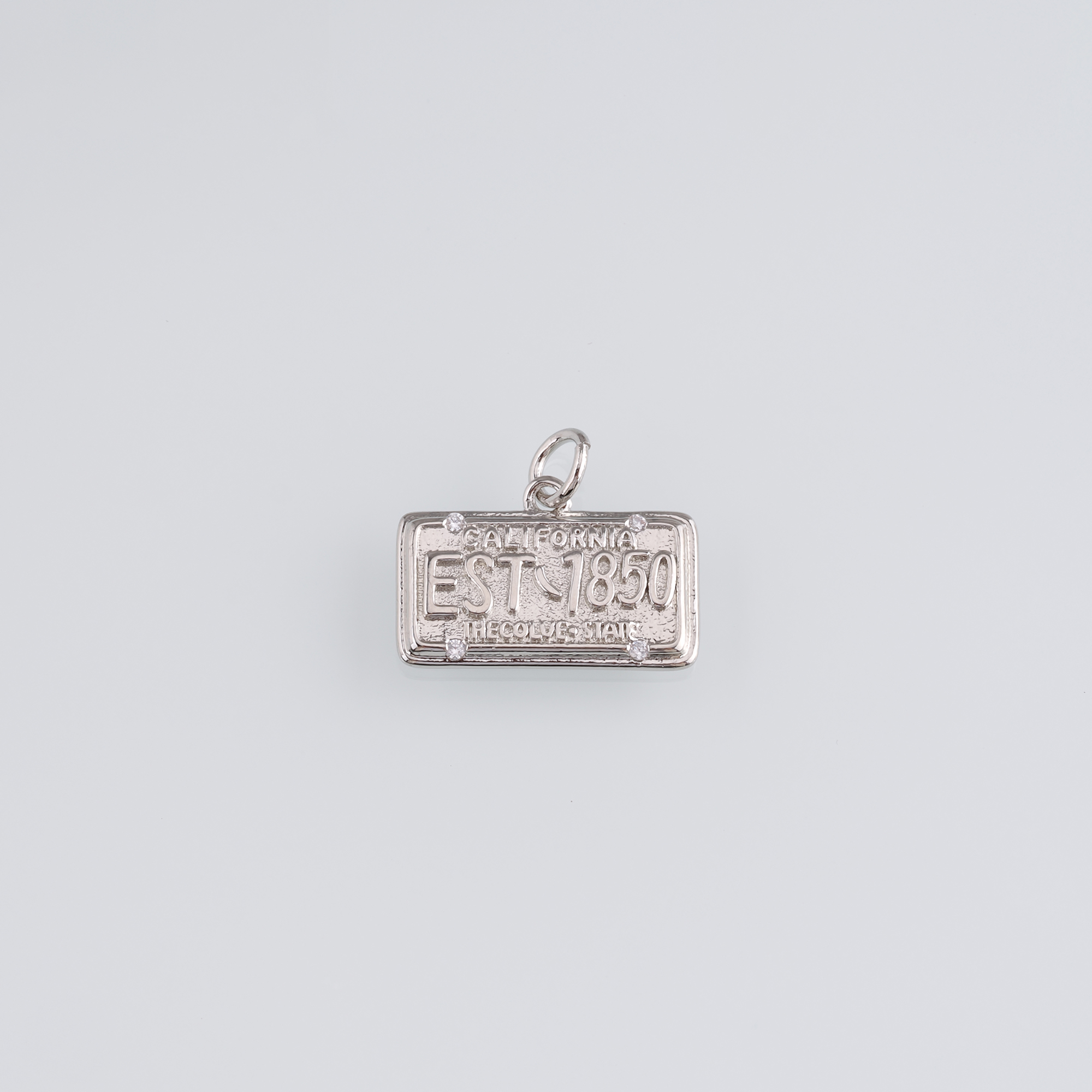 18K Gold Filled License Plate Pendant,Dainty License Plate Charm Earrings Necklace for DIY Jewelry Making Supply