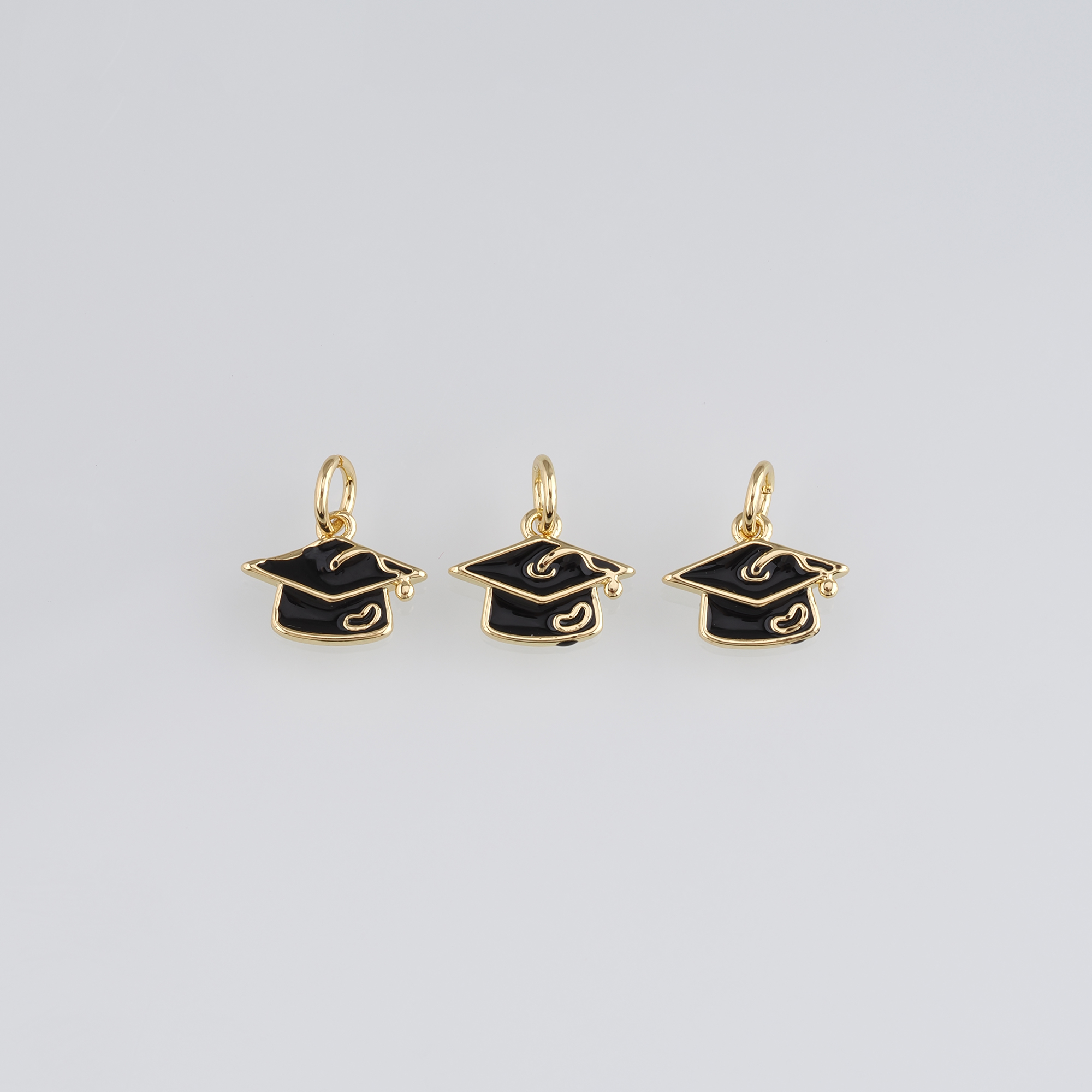 Bachelor Cap Chamr,18K Gold Filled Hat Pendant,Enamel Hat Earrings Necklace for DIY Jewelry Making Supply