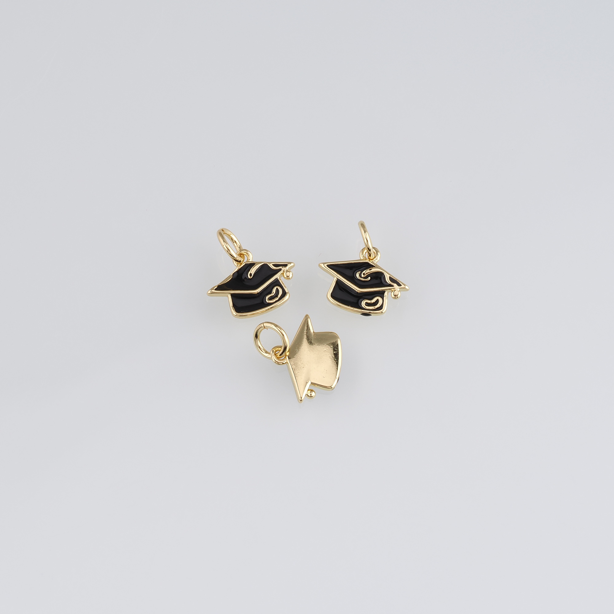 Bachelor Cap Chamr,18K Gold Filled Hat Pendant,Enamel Hat Earrings Necklace for DIY Jewelry Making Supply