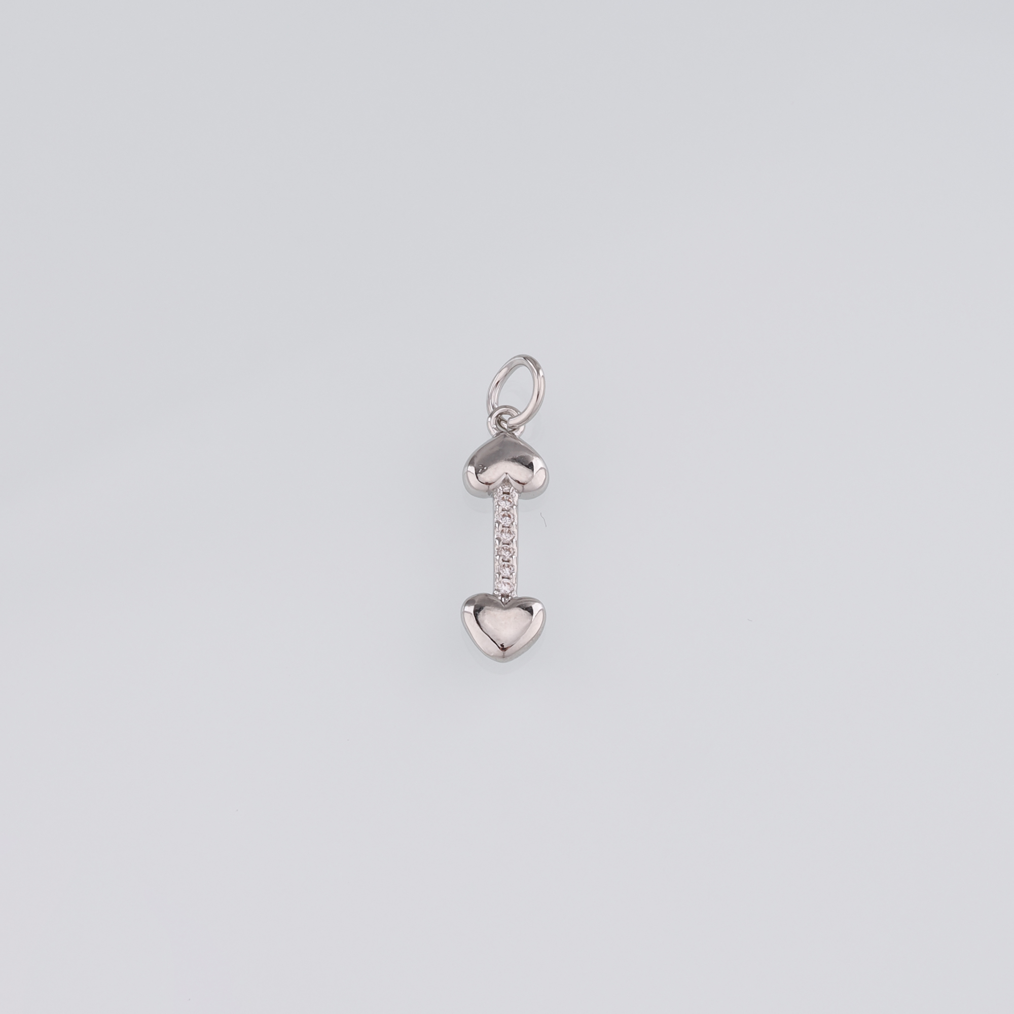 CZ Micro Pave Heart Pendant,18K Gold Filled Heart Arrow Charm Earrings Necklace for DIY Jewelry Making Supply