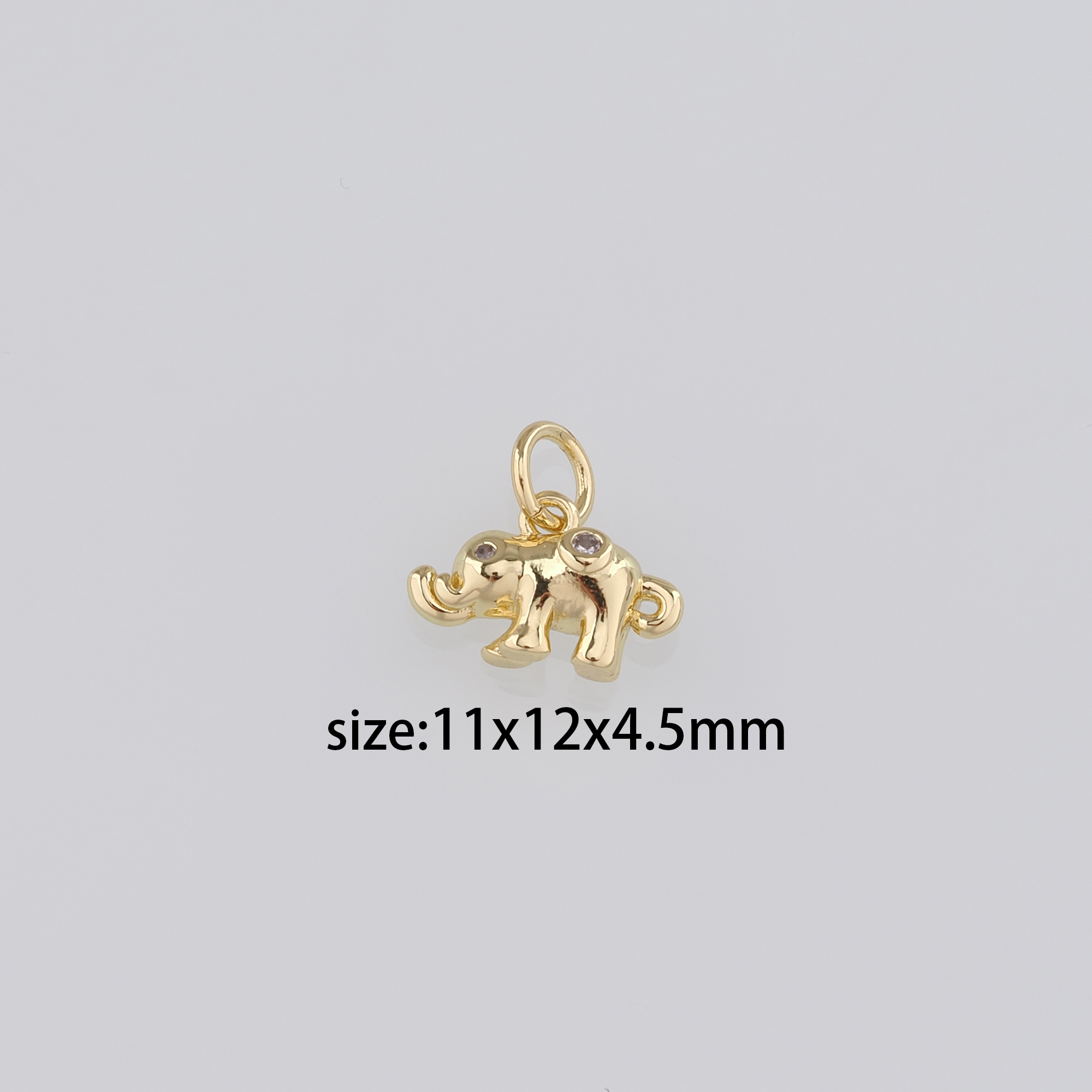 18K Gold Filled Elephant Pendant,Dainty Elephant Charm Earrings Necklace for DIY Jewelry Making Supply