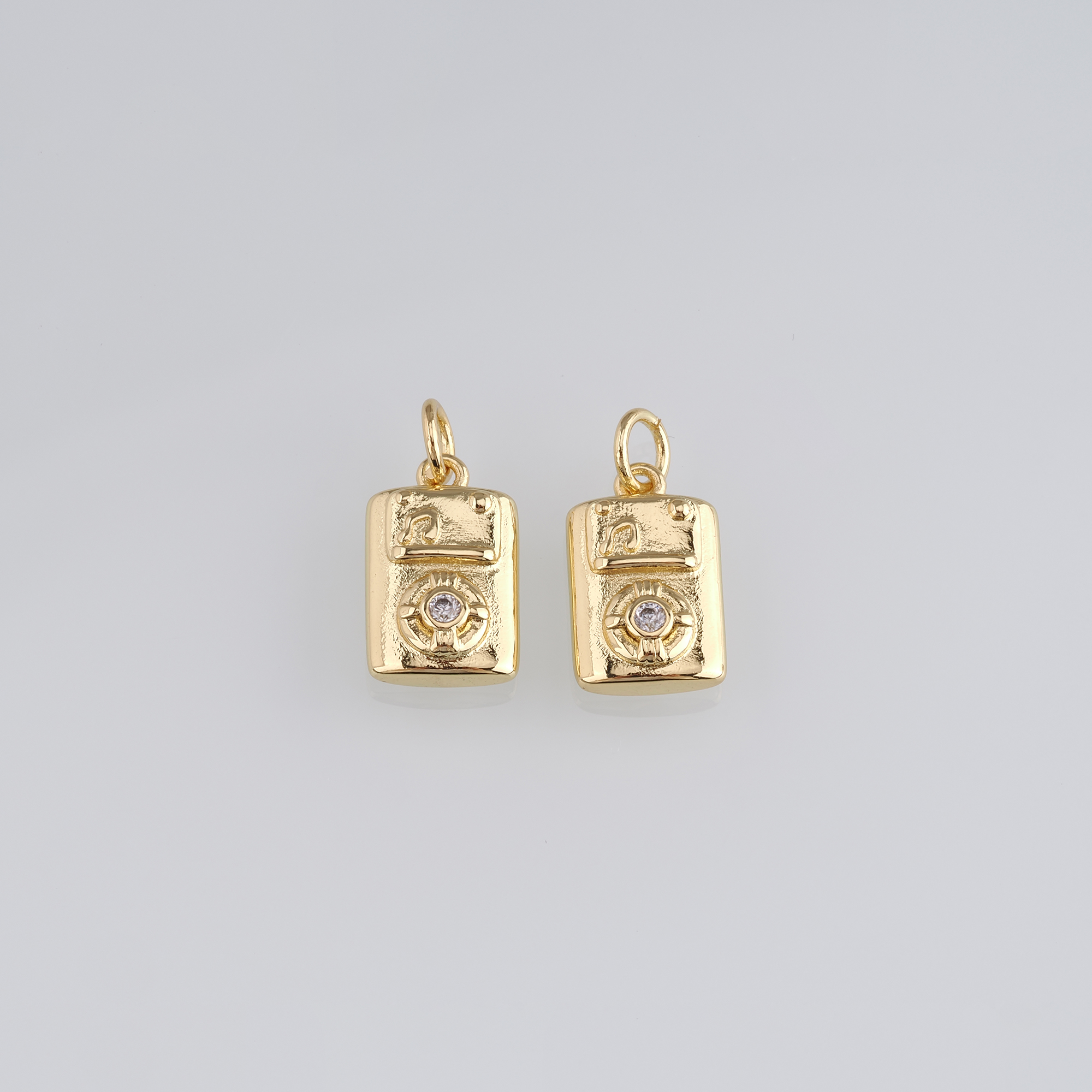 18K Gold Filled Music Player Pendant,Dainty Music Player Charm Earrings Necklace for DIY Jewelry Making Supply