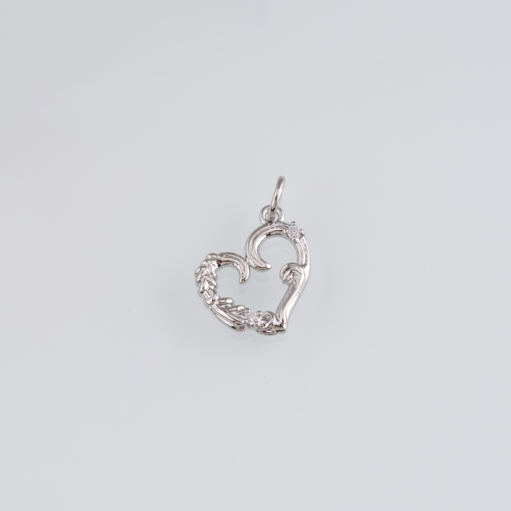 18K Gold Filled Heart Pendant,CZ Micro Pave Heart Charm Earrings Necklace for DIY Jewelry Making Supply