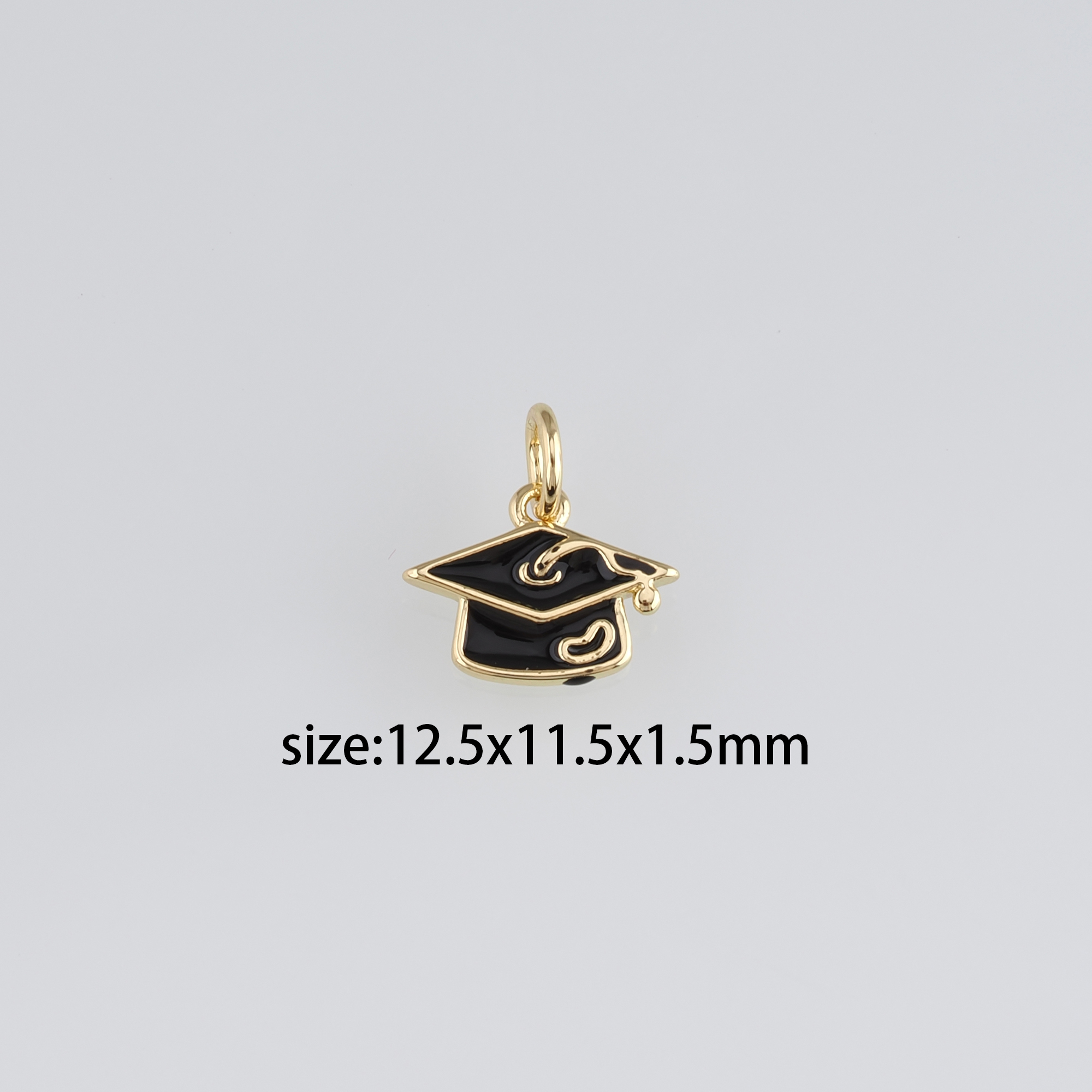 Bachelor Cap Chamr,18K Gold Filled Hat Pendant,Enamel Hat Earrings Necklace for DIY Jewelry Making Supply