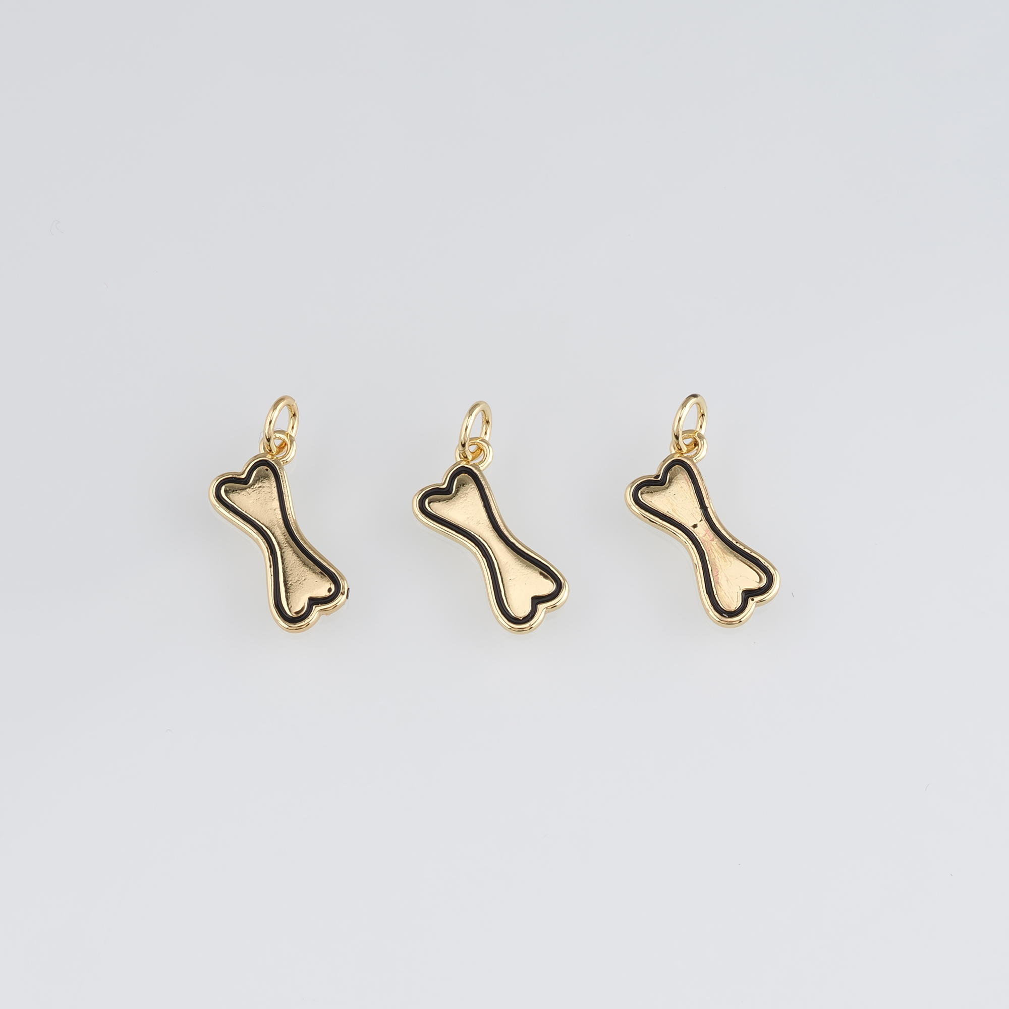 18K Gold Filled Bone Pendant,Dog Bone Charm Earrings Necklace for DIY Jewelry Making Supply