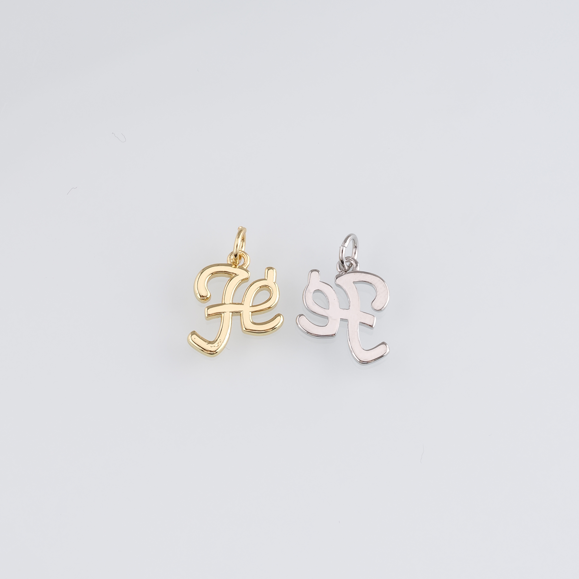 18K Gold Filled Fe Pendant,Dainty Fe Charm Earrings Necklace for DIY Jewelry Making Supply