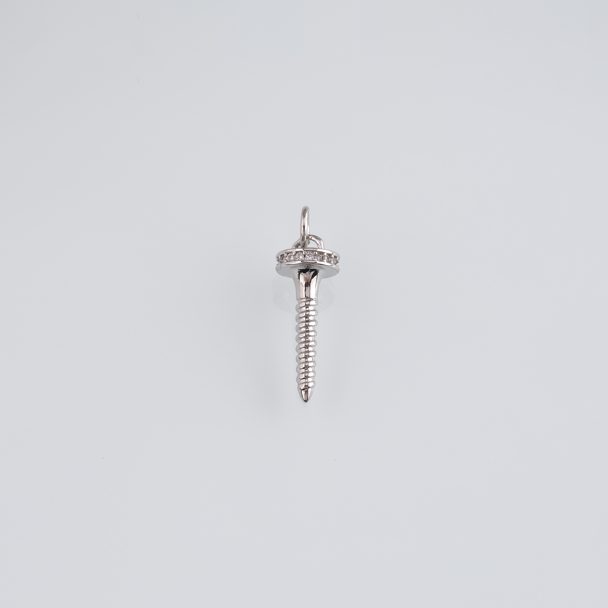 18K Gold Filled Screw Pendant,CZ Micro Pave Screw Charm Earrings Necklace for DIY Jewelry Making Supply