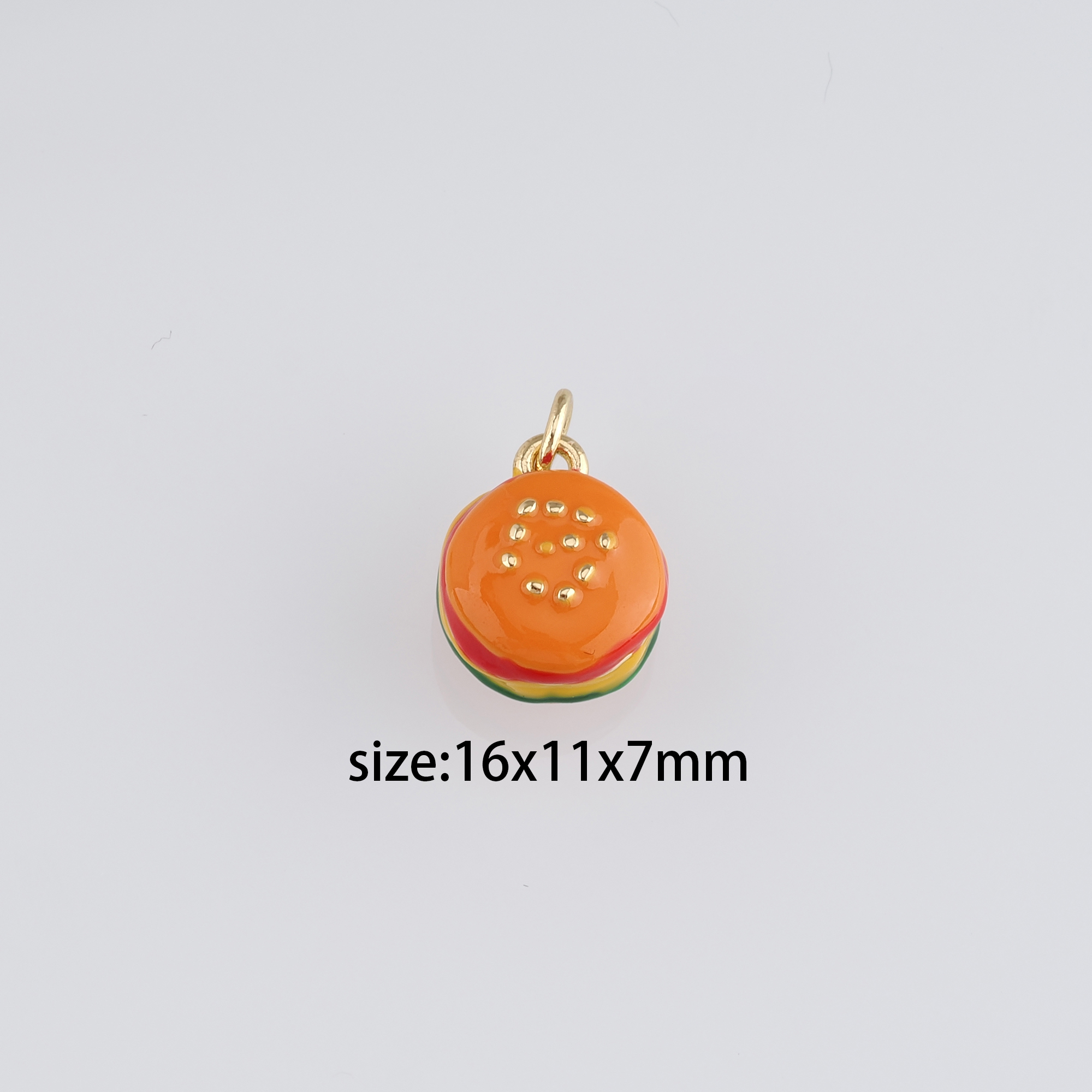 18K Gold Filled Hamburger Pendant,Mushroom Charm Earrings Necklace for DIY Jewelry Making Supply