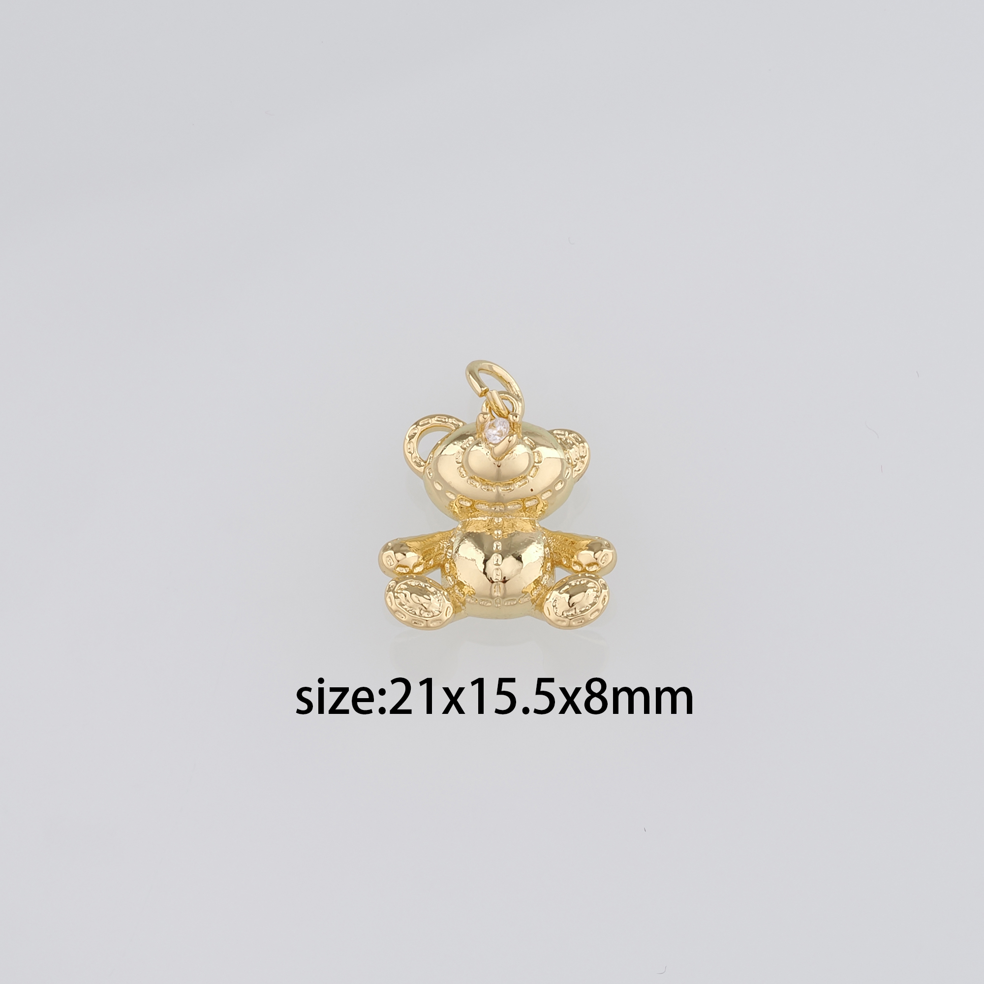 18K Gold Filled Bear Pendant,Dainty Bear Charm Earrings Necklace for DIY Jewelry Making Supply