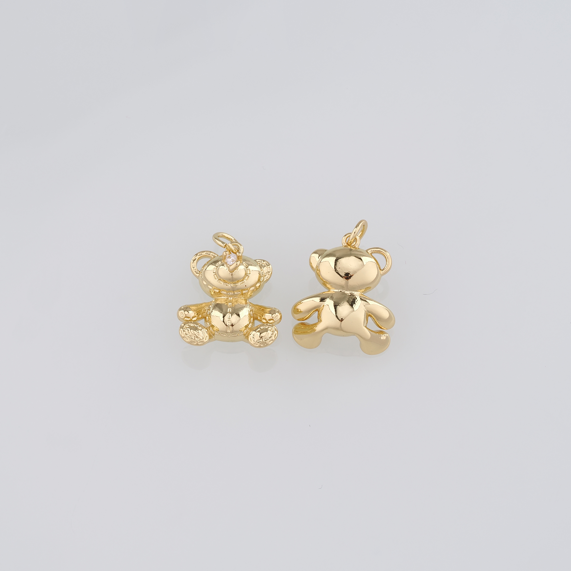 18K Gold Filled Bear Pendant,Dainty Bear Charm Earrings Necklace for DIY Jewelry Making Supply