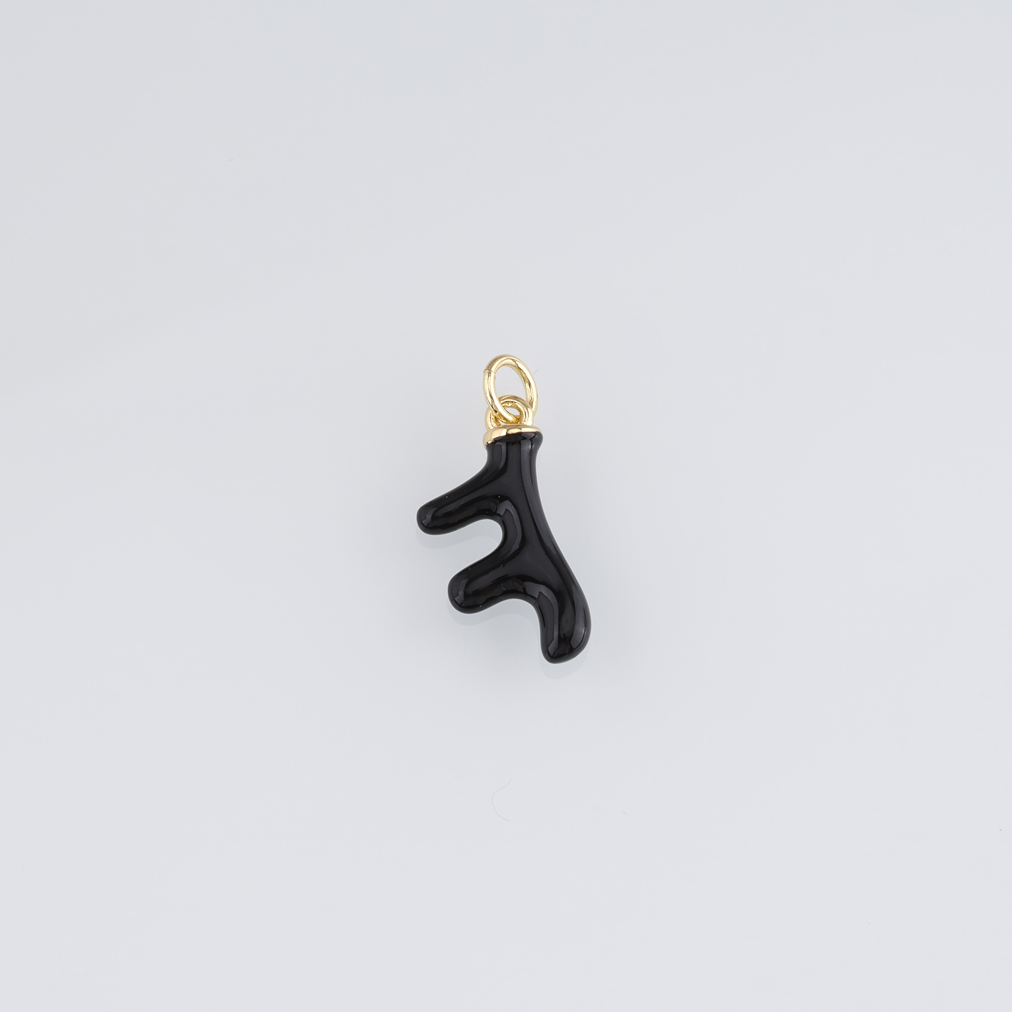 18K Gold Filled Antler Pendant,Enamel Elk Horn Charm Earrings Necklace for DIY Jewelry Making Supply