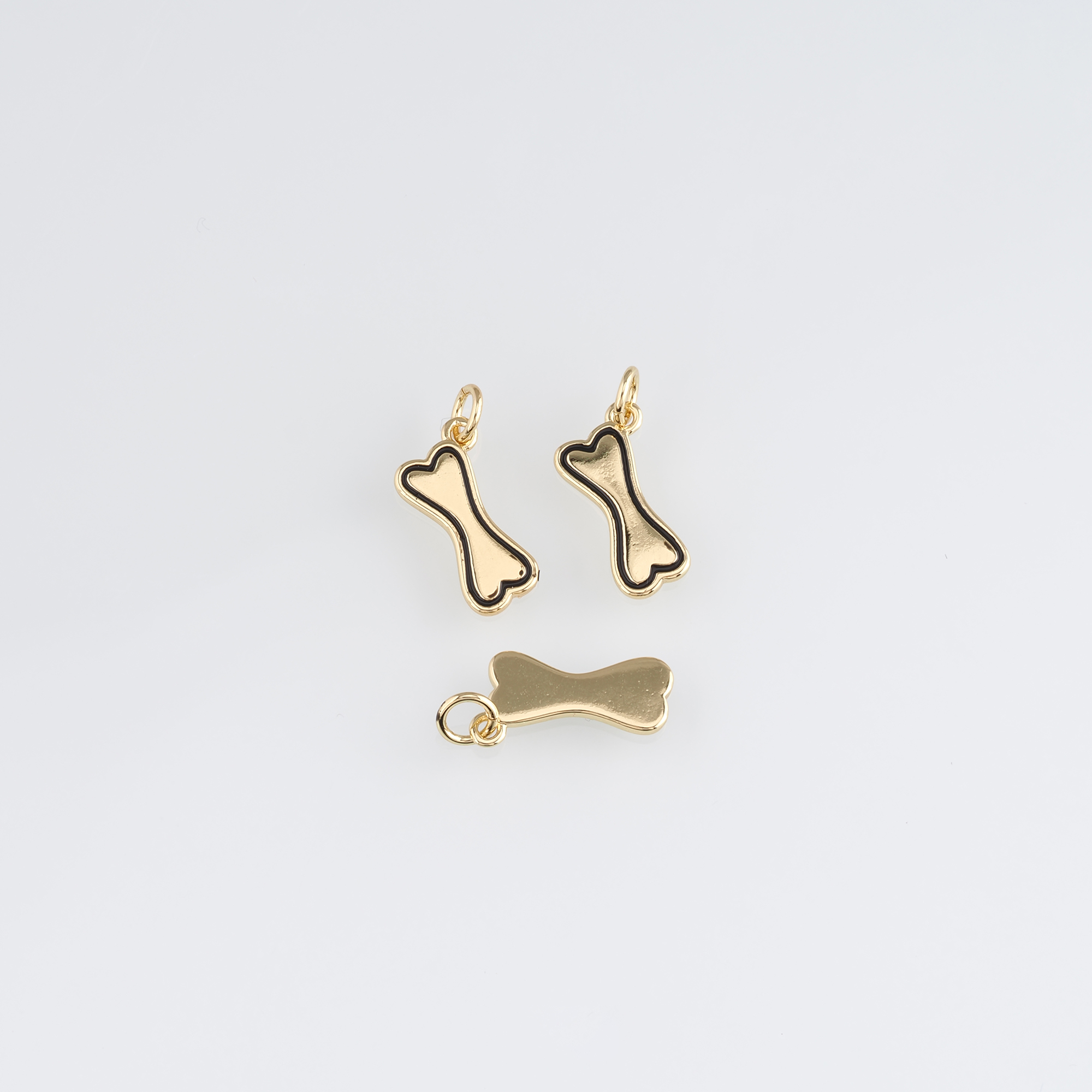 18K Gold Filled Bone Pendant,Dog Bone Charm Earrings Necklace for DIY Jewelry Making Supply