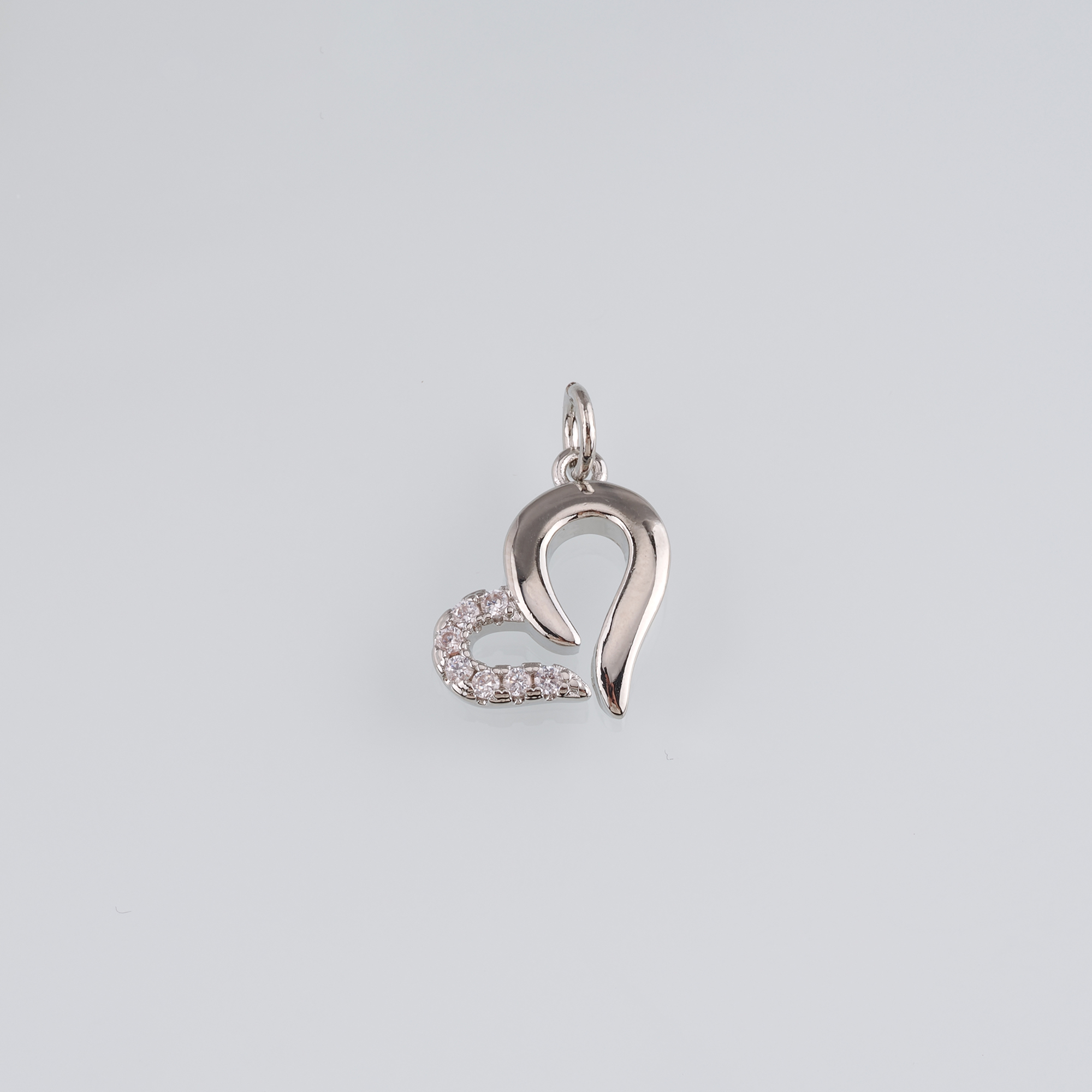18K Gold Filled Heart Pendant,CZ Micro Pave Heart Charm Earrings Necklace for DIY Jewelry Making Supply