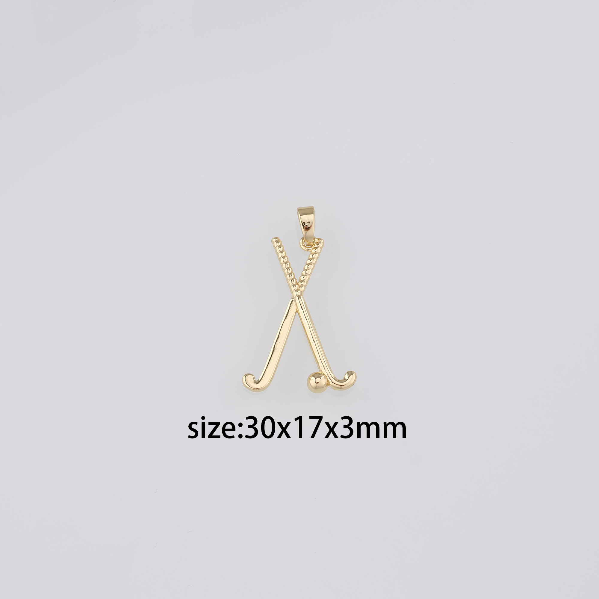 18K Gold Filled Golf Clubs Pendant,Dainty Golf Club Charm Earrings Necklace for DIY Jewelry Making Supply