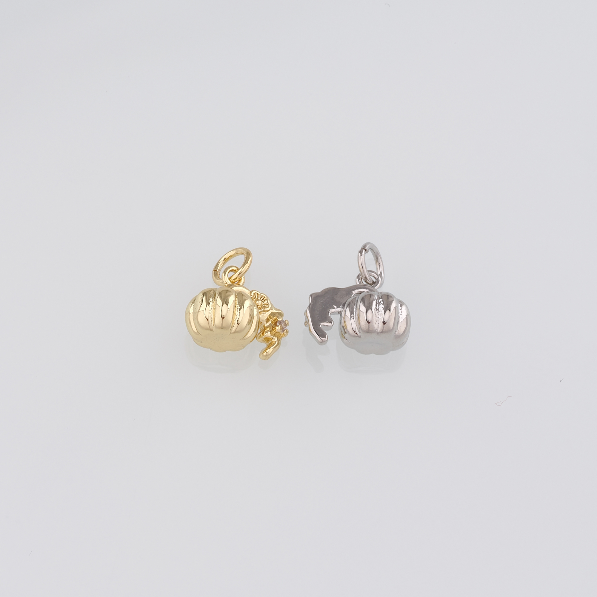 18K Gold Filled Pumpkin Pendant,Halloween Charm,Dainty Pumpkin Earrings Necklace for DIY Jewelry Making Supply