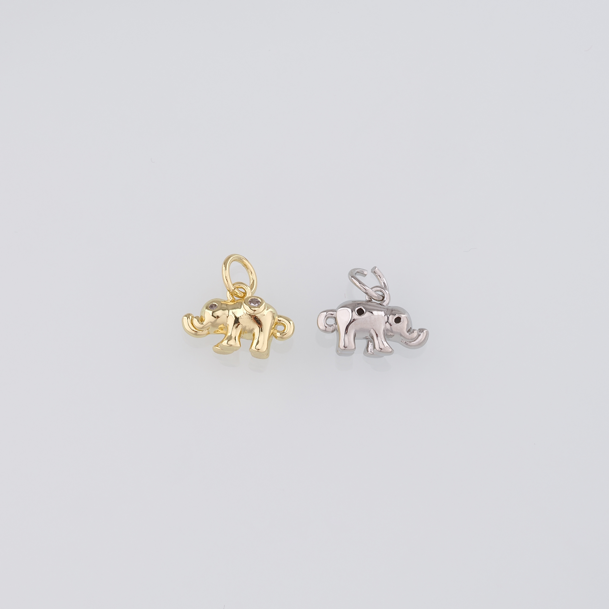 18K Gold Filled Elephant Pendant,Dainty Elephant Charm Earrings Necklace for DIY Jewelry Making Supply