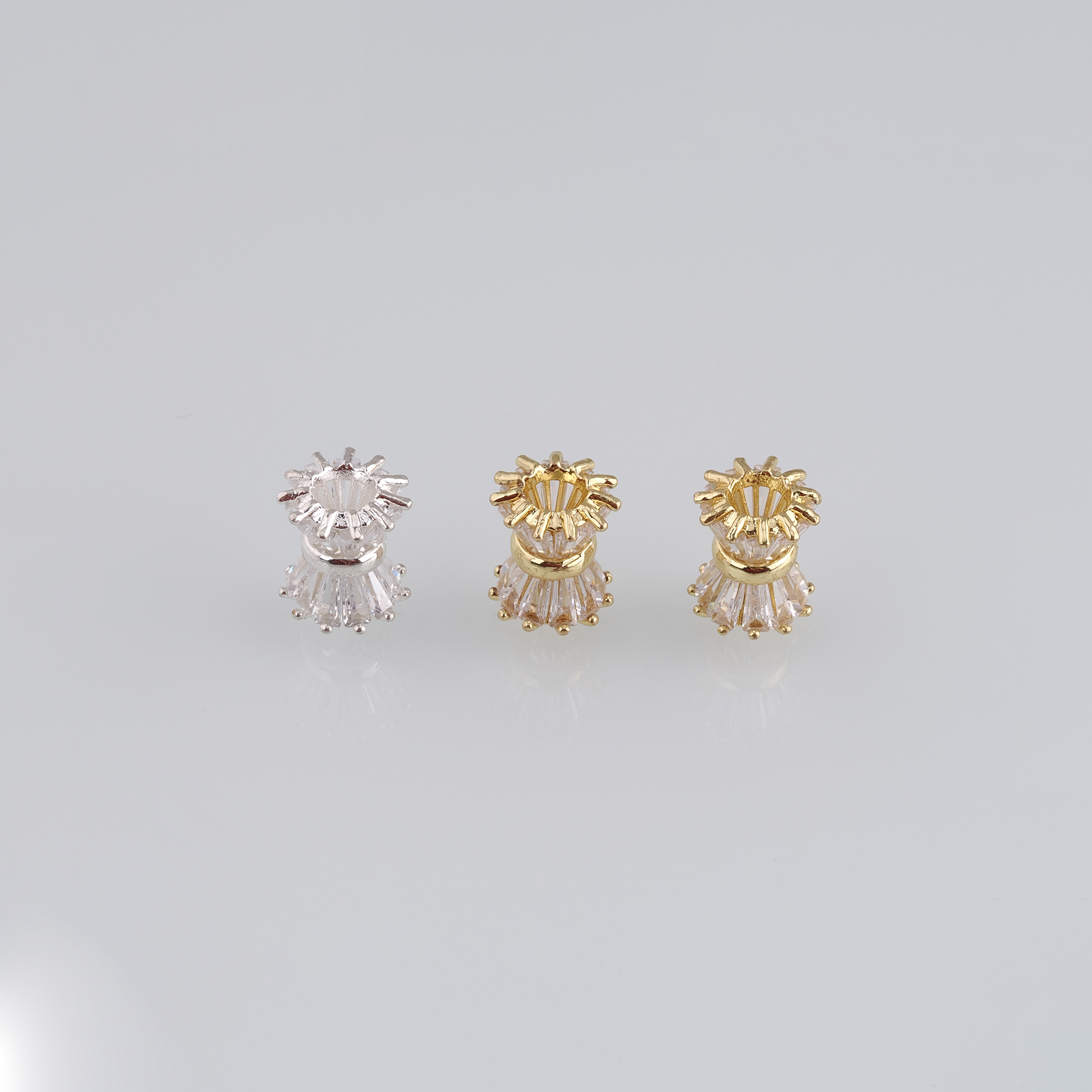 5pcs 18K Gold Filled Barrel Spacer Beads,CZ Micro Pave Barrel Beads for Bracelet Jewelry Necklace Making Supply