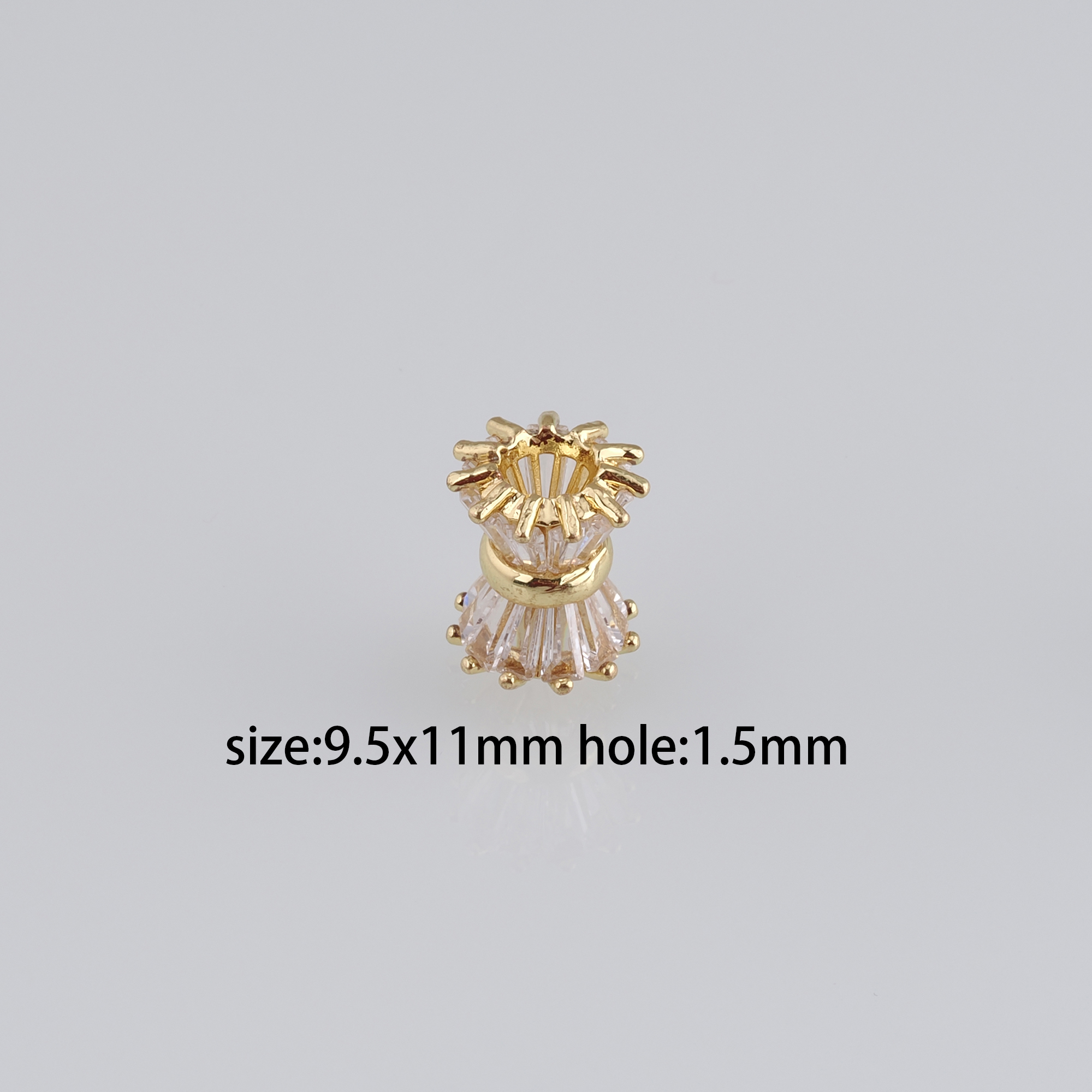 5pcs 18K Gold Filled Barrel Spacer Beads,CZ Micro Pave Barrel Beads for Bracelet Jewelry Necklace Making Supply