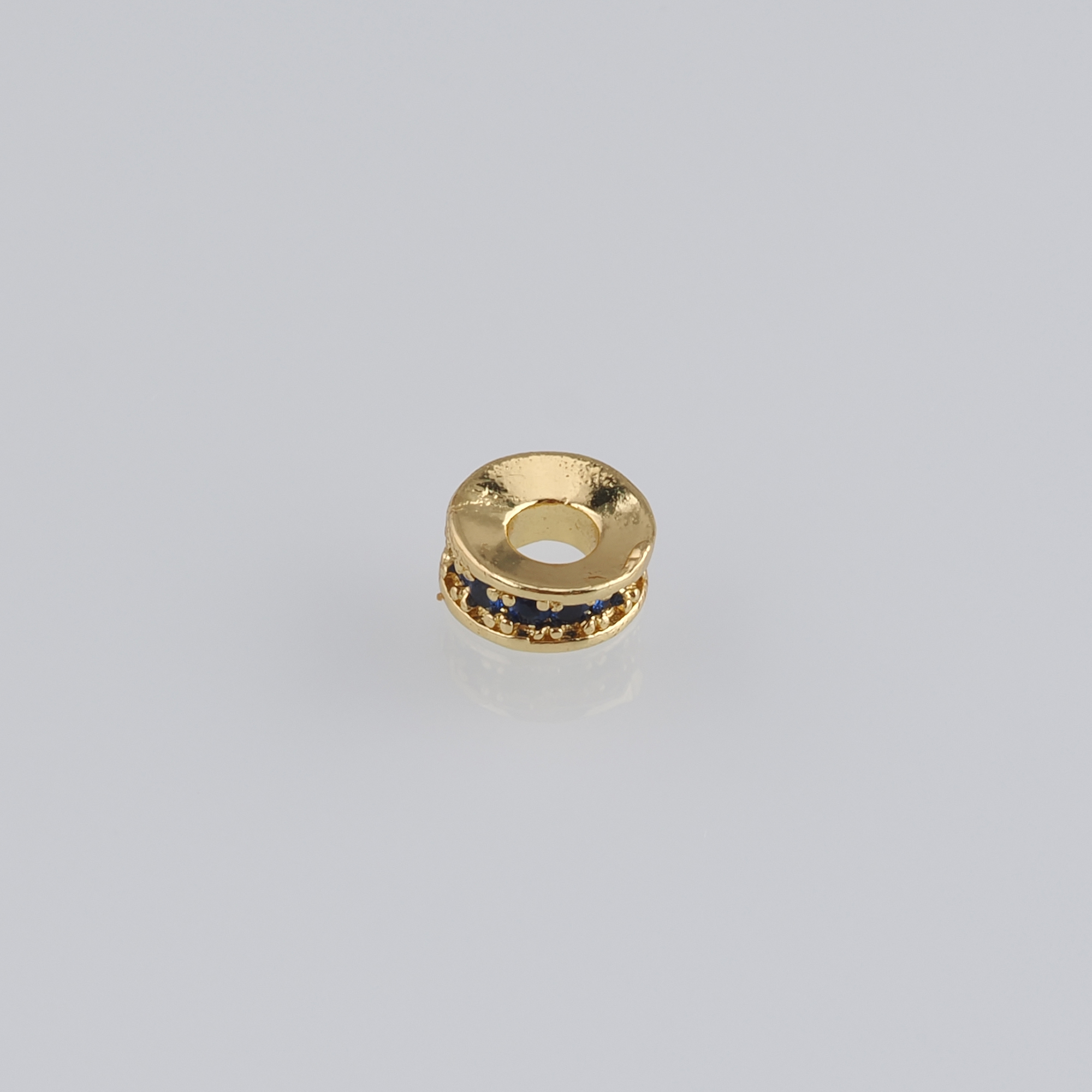 20Pcs 18K Gold Filled Round Flat Spacer Beads,CZ Micro Pave Round Spacer Beads,DIY Jewelry Making Supply