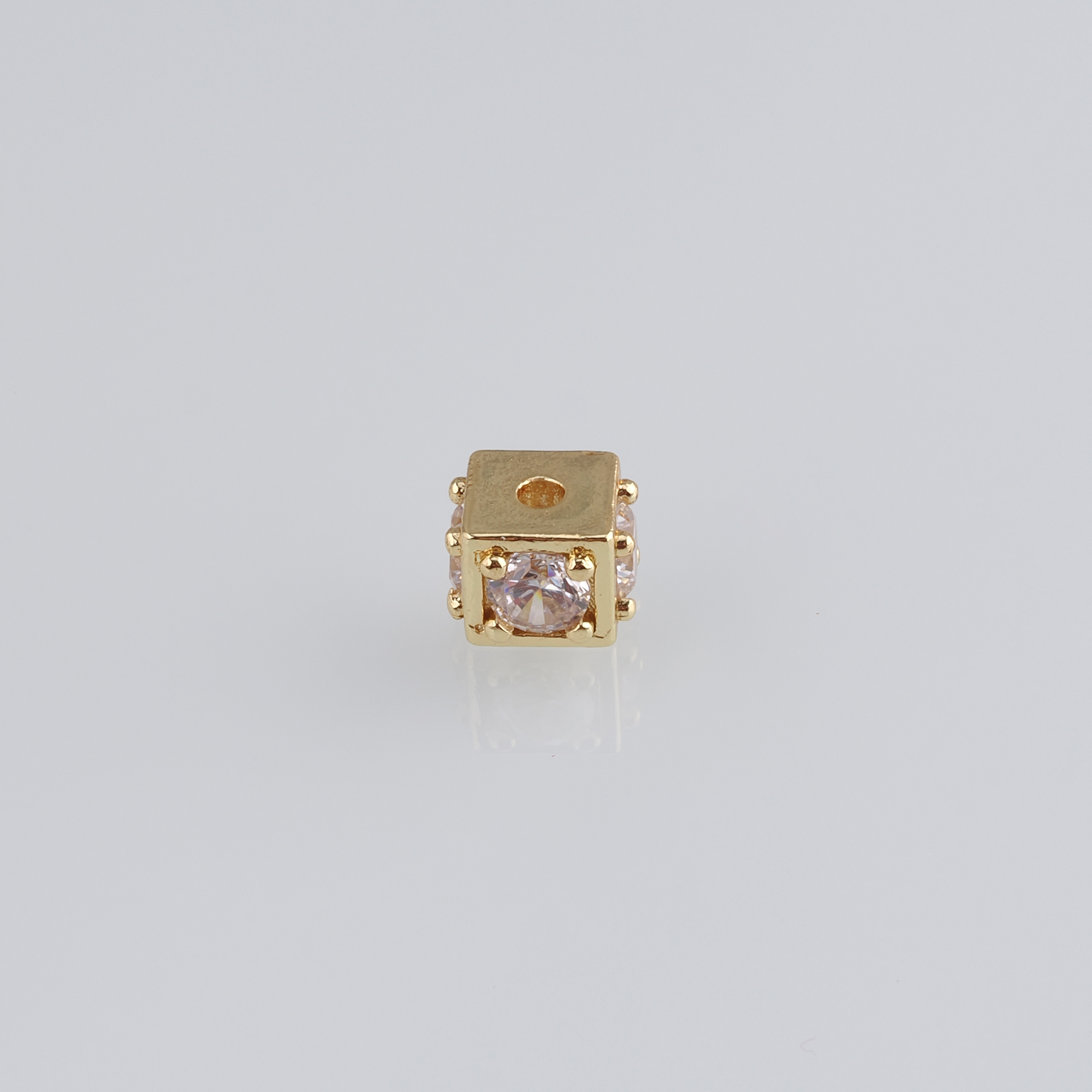 10Pcs 18K Gold Filled Square Spacer Beads,CZ Micro Pave Cube Spacer Beads,DIY Jewelry Making Supply