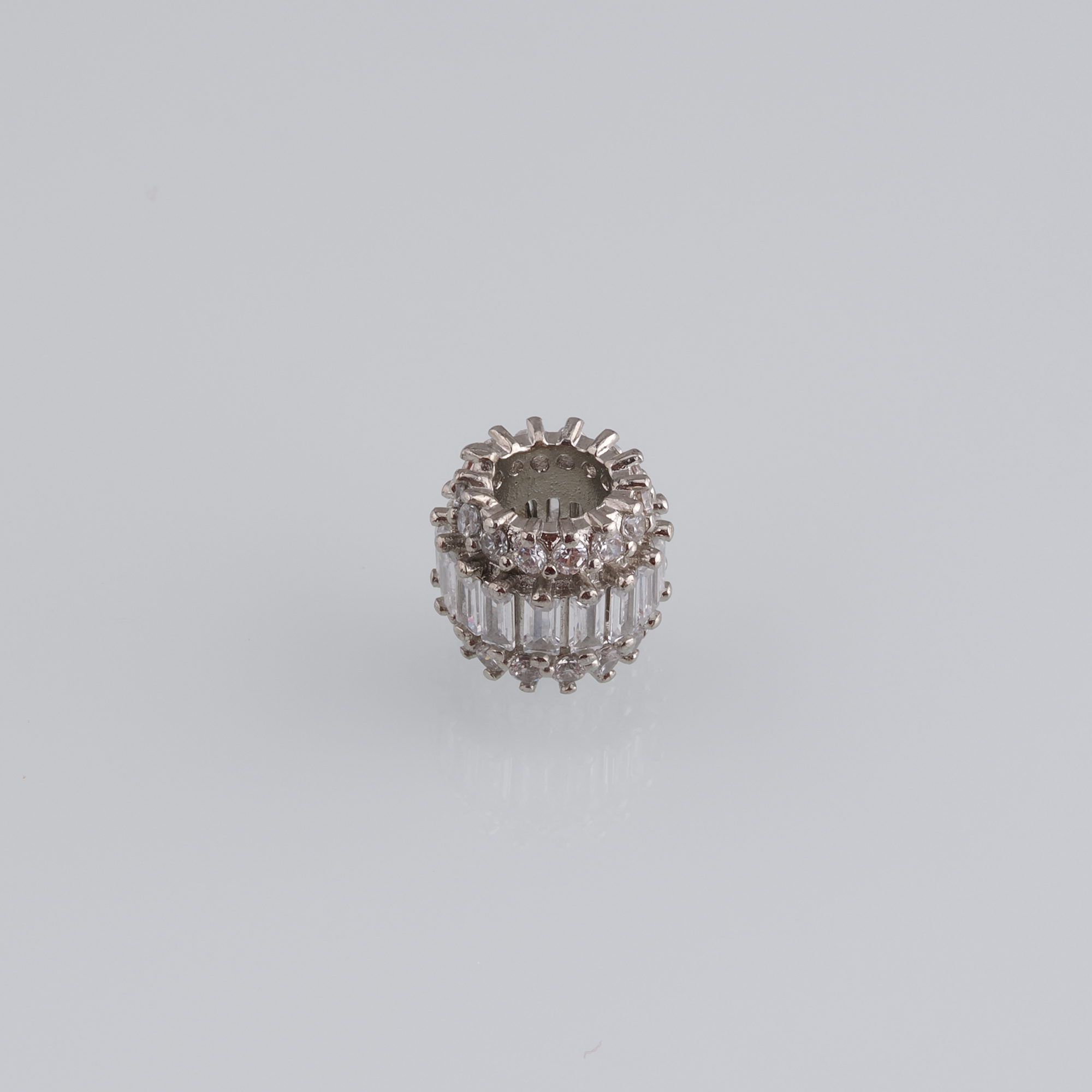 10pcs 18K Gold Filled Barrel Spacer Beads,CZ Micro Pave Barrel Beads for Bracelet Jewelry Necklace Making Supply