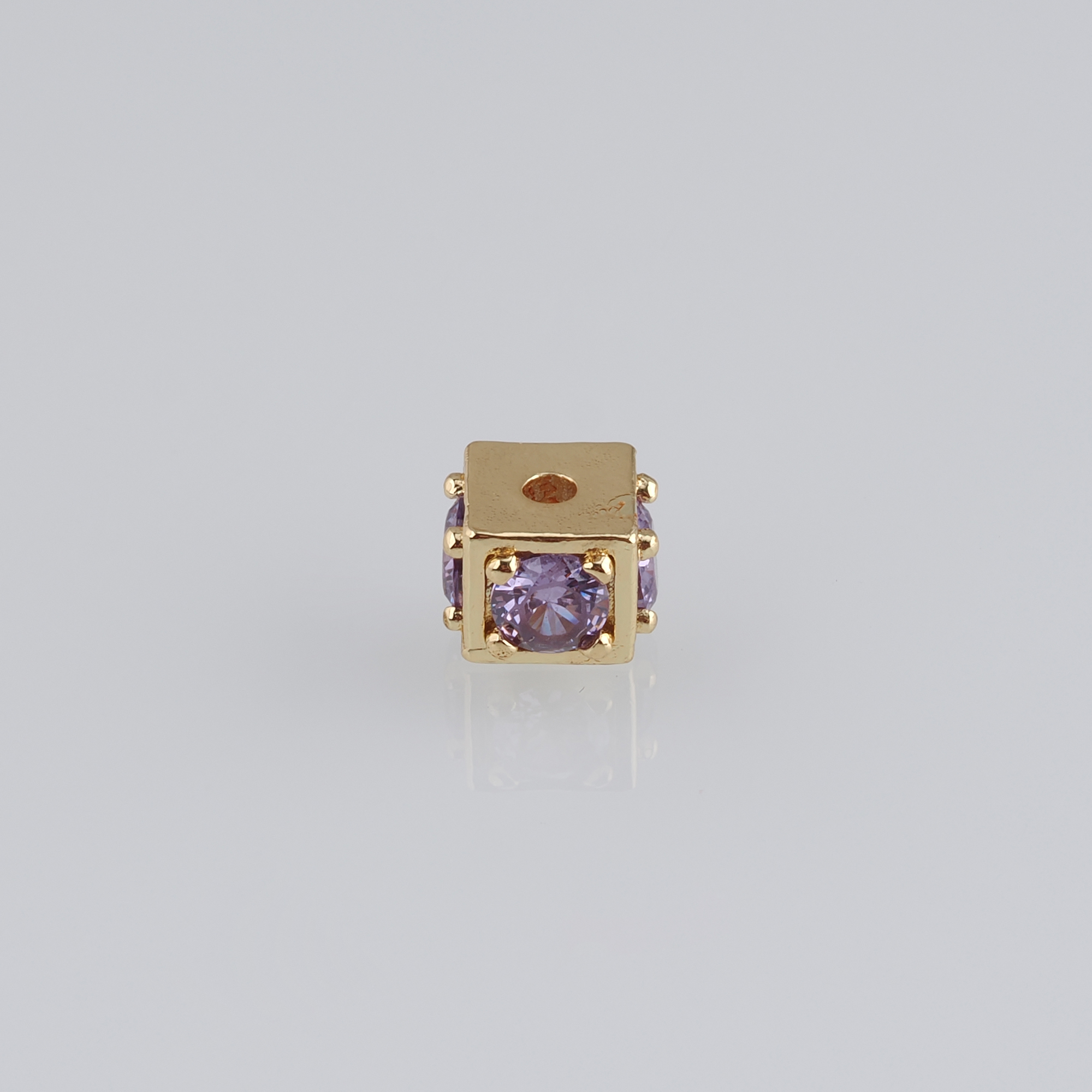 10Pcs 18K Gold Filled Square Spacer Beads,CZ Micro Pave Cube Spacer Beads,DIY Jewelry Making Supply